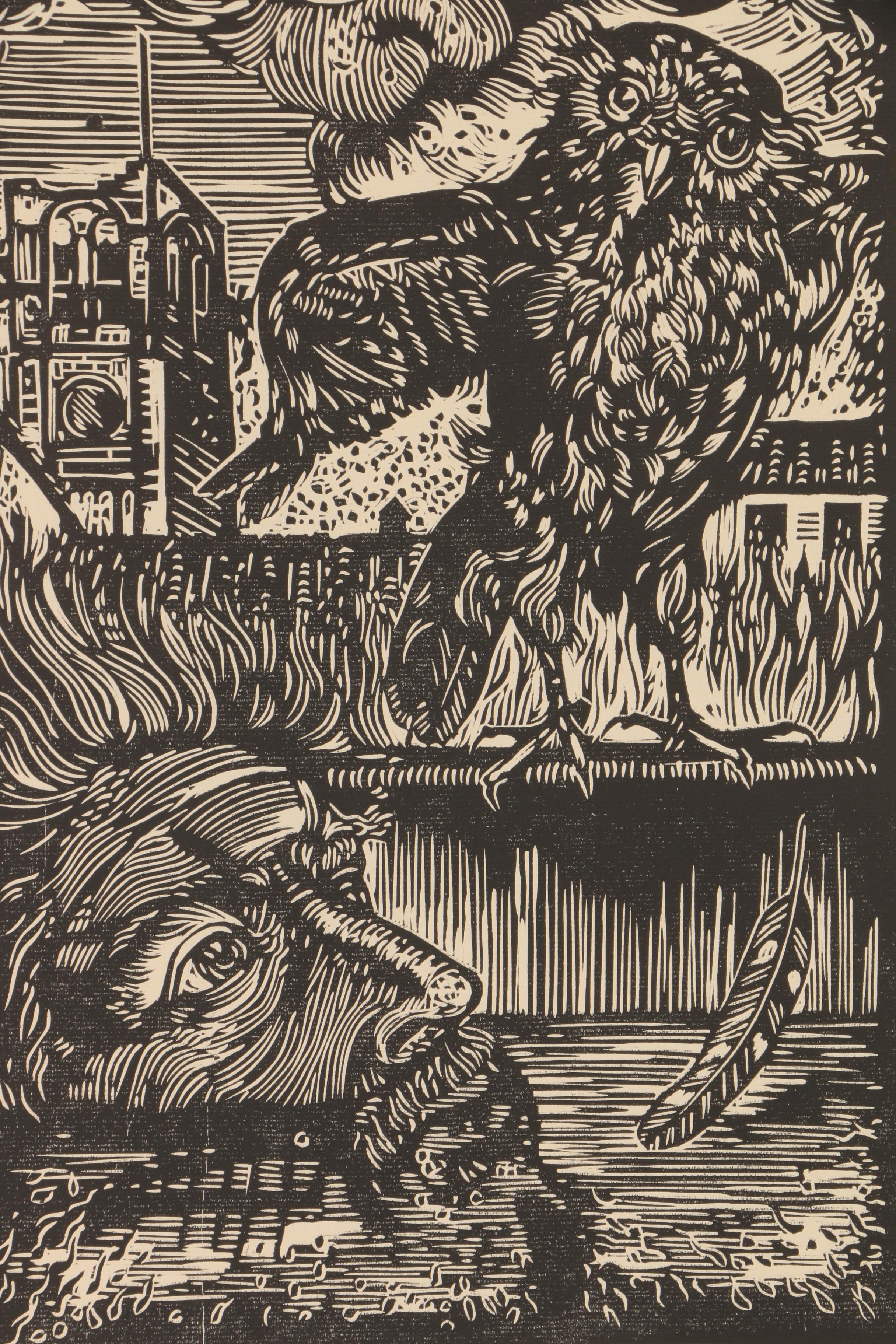 Michele Attanasio Linocut "Firenze"