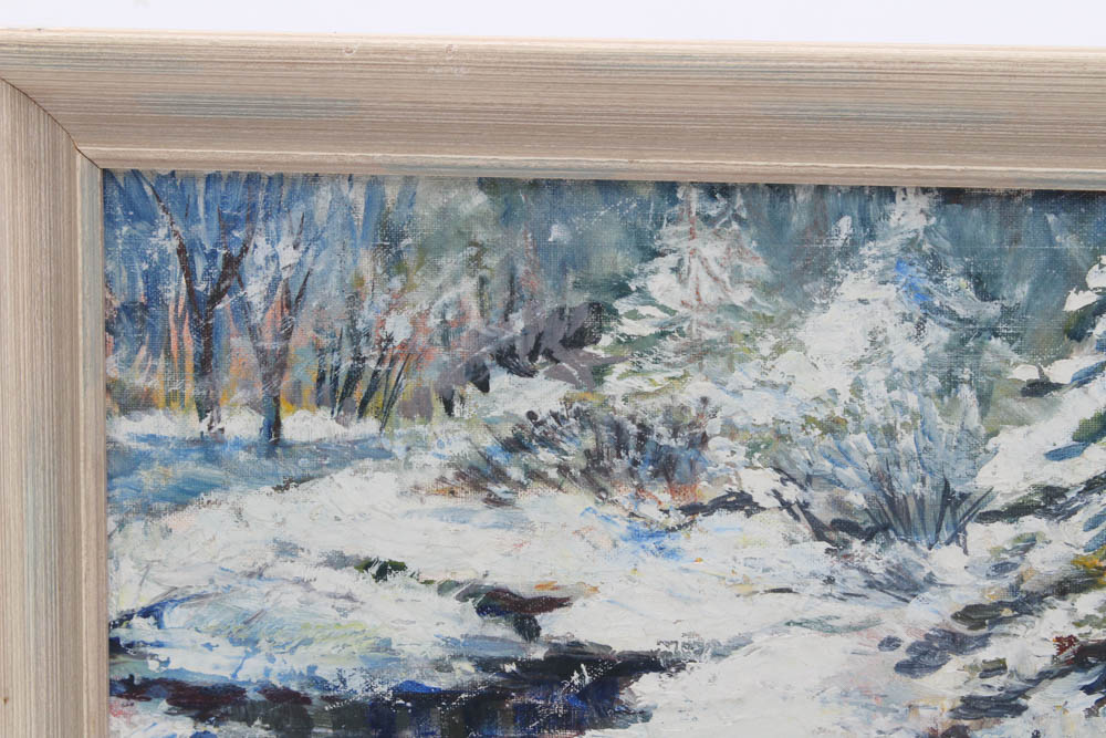 Harold Kenworthy Snowy Landscape Oil Painting