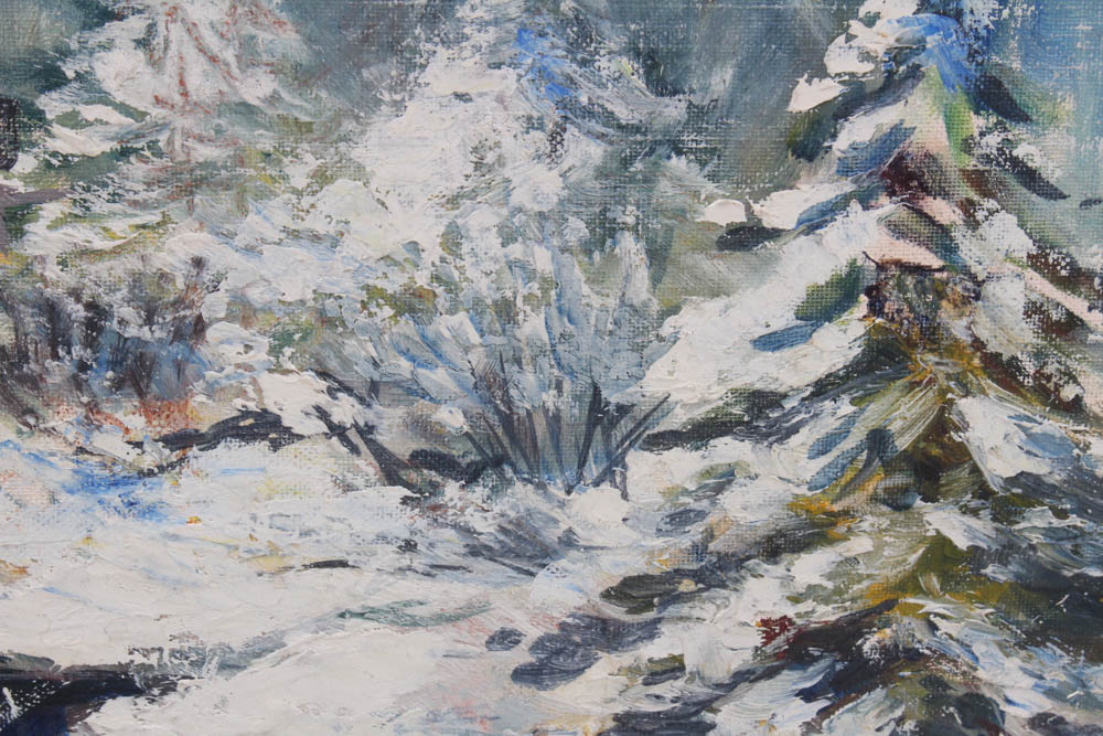 Harold Kenworthy Snowy Landscape Oil Painting