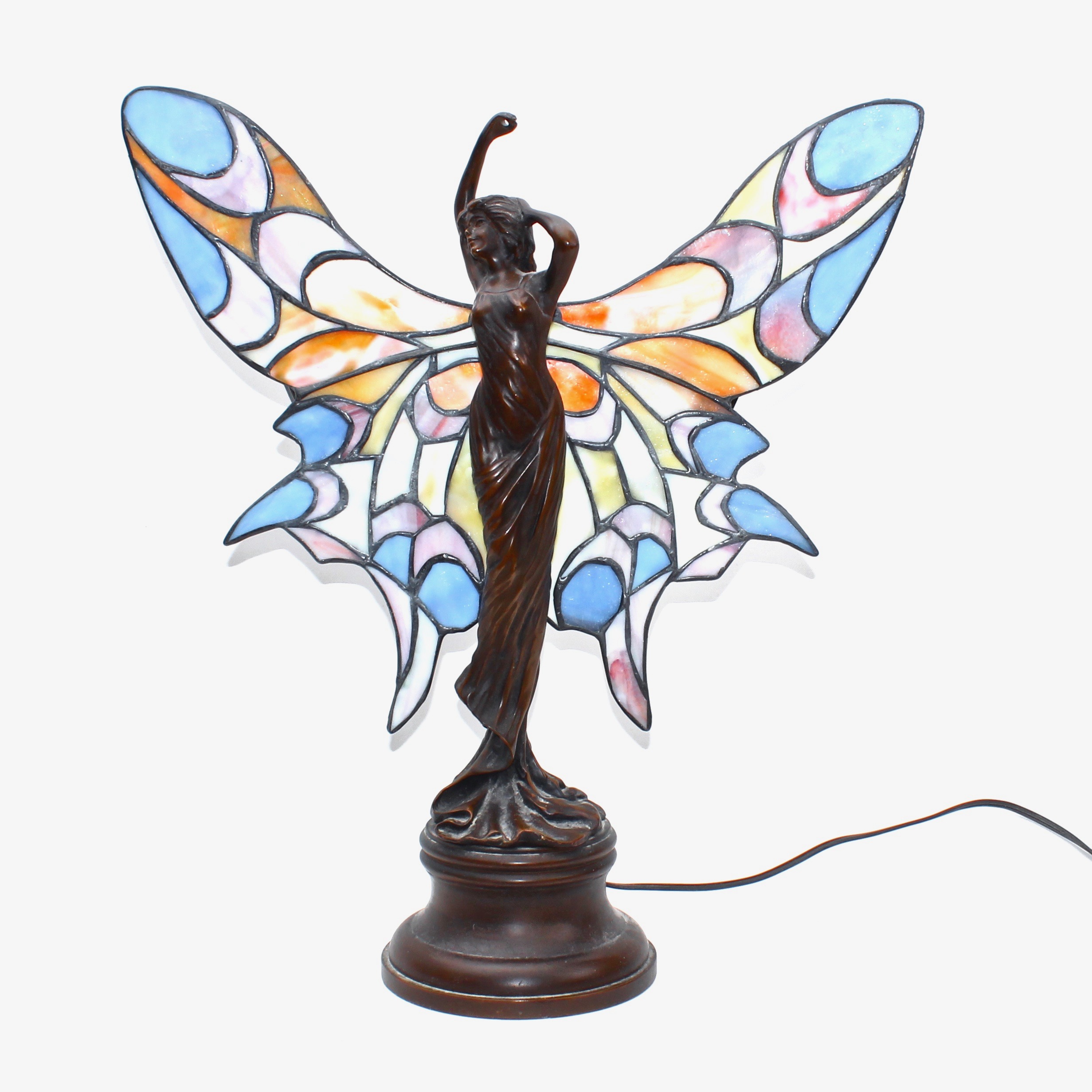 Stained Glass Figural "Butterfly" Lamp