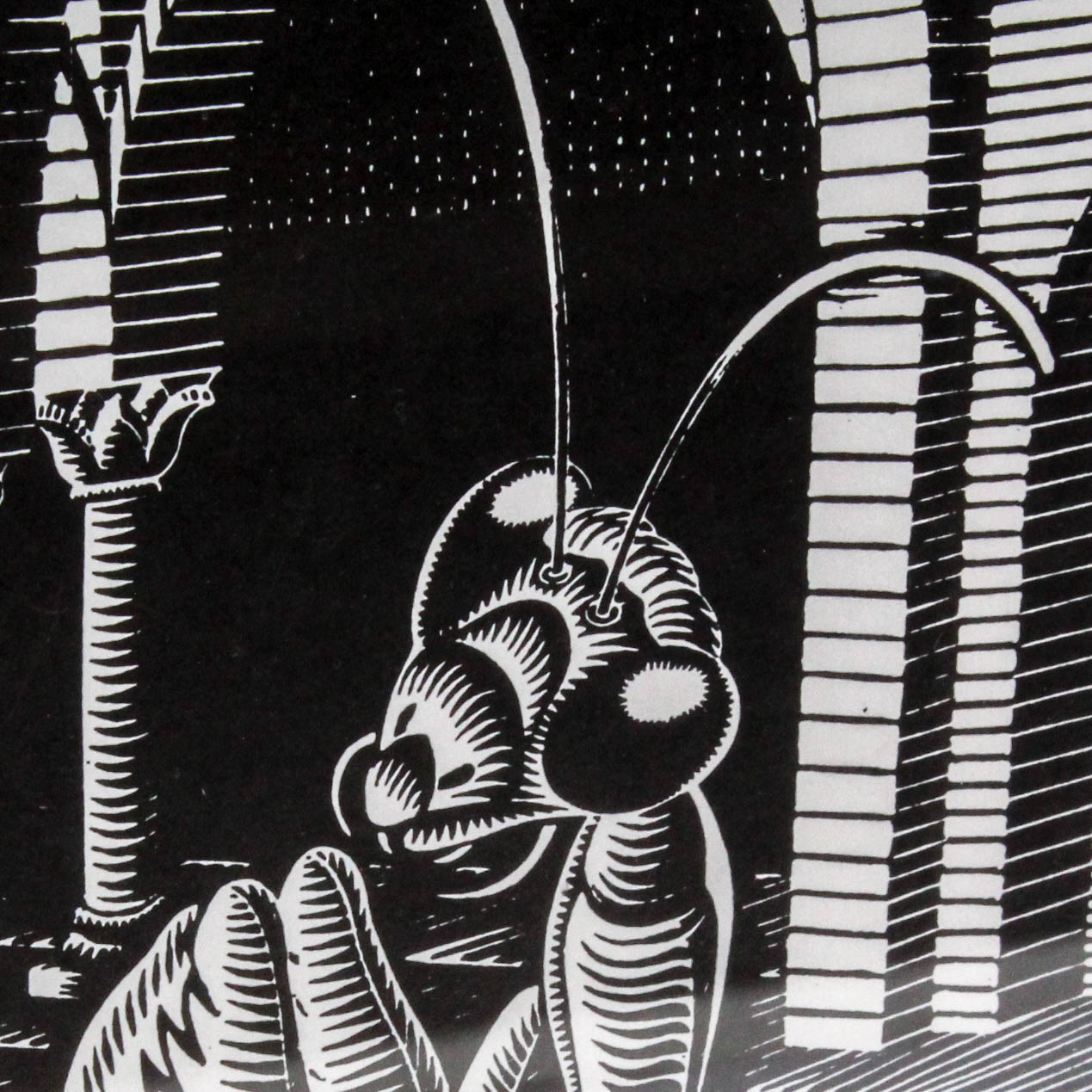 After M.C. Escher Offset Lithograph "Dream (Mantis Religiosa)"