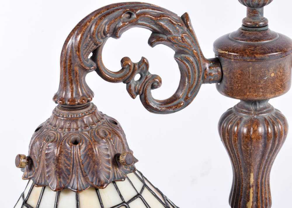 Art Nouveau Style Stained Glass Task Lamp