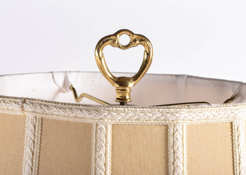 Hand-Painted Ceramic Enameled Urn Form Lamps