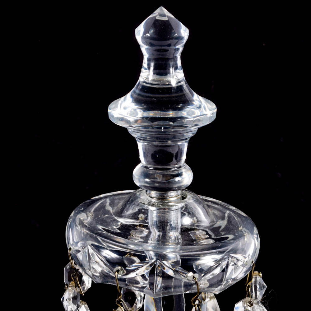Vintage Czechoslovakian Crystal Candelabra Lamps