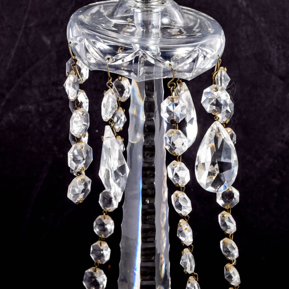 Vintage Czechoslovakian Crystal Candelabra Lamps