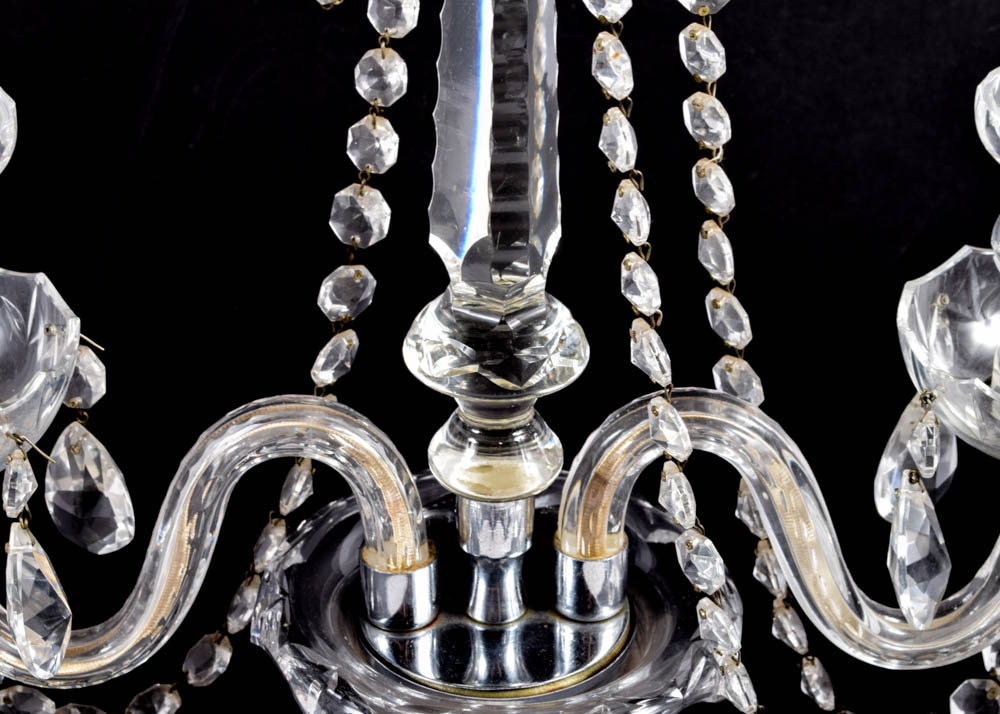 Vintage Czechoslovakian Crystal Candelabra Lamps