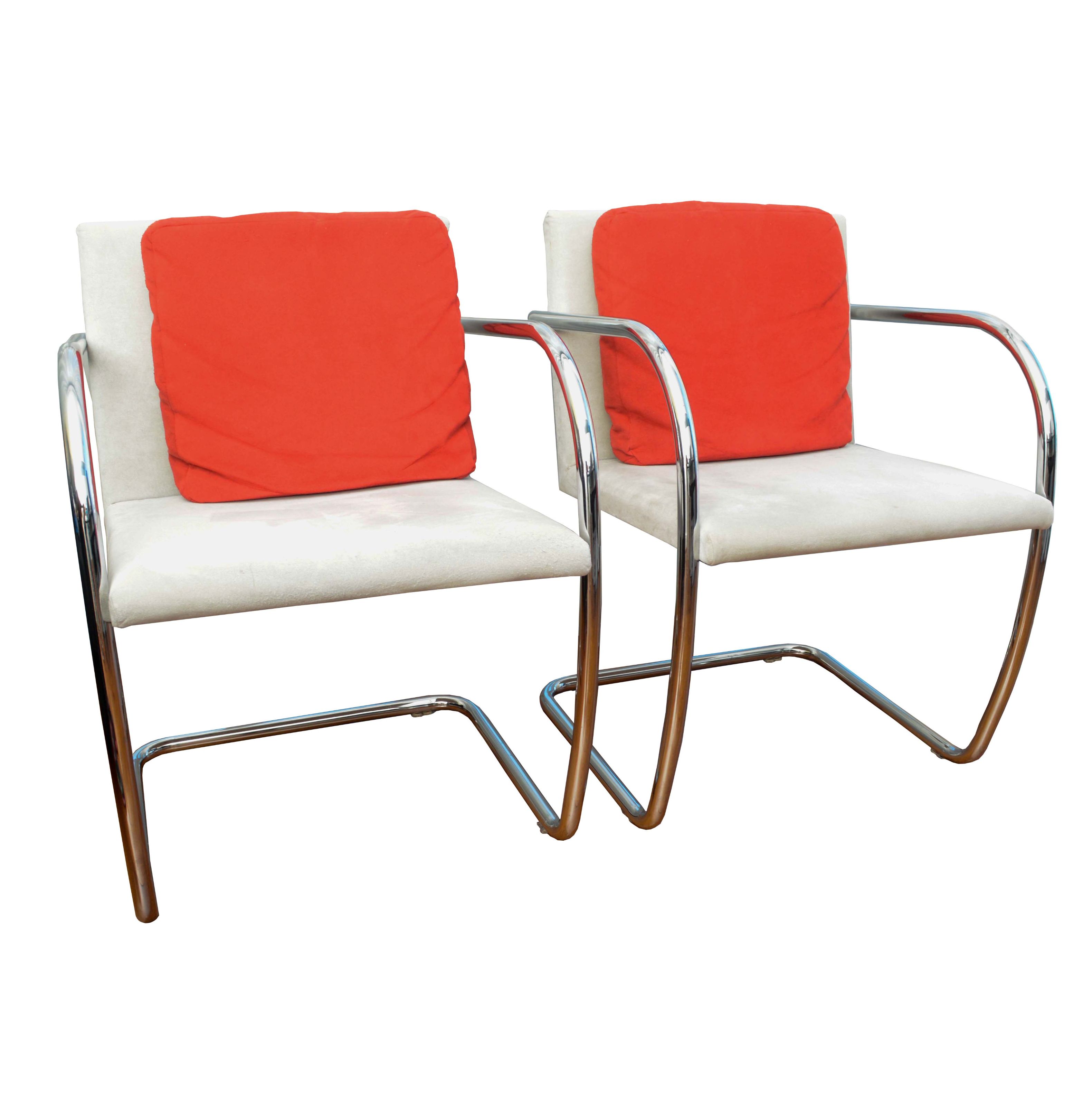 Bauhaus Style Suede Cantilever Chairs by Alivar