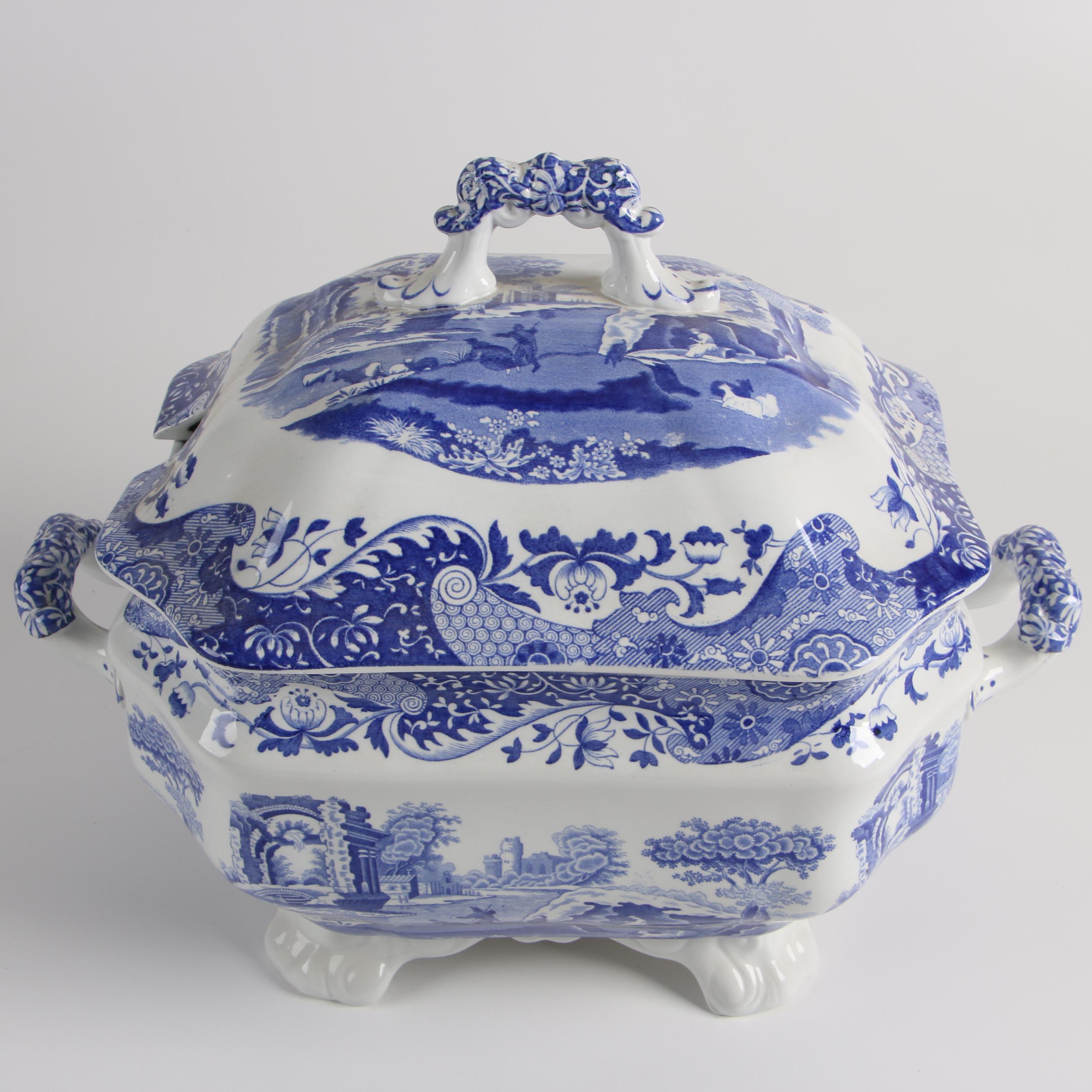 Spode Porcelain Dinnerware in the "Blue Italian" Pattern