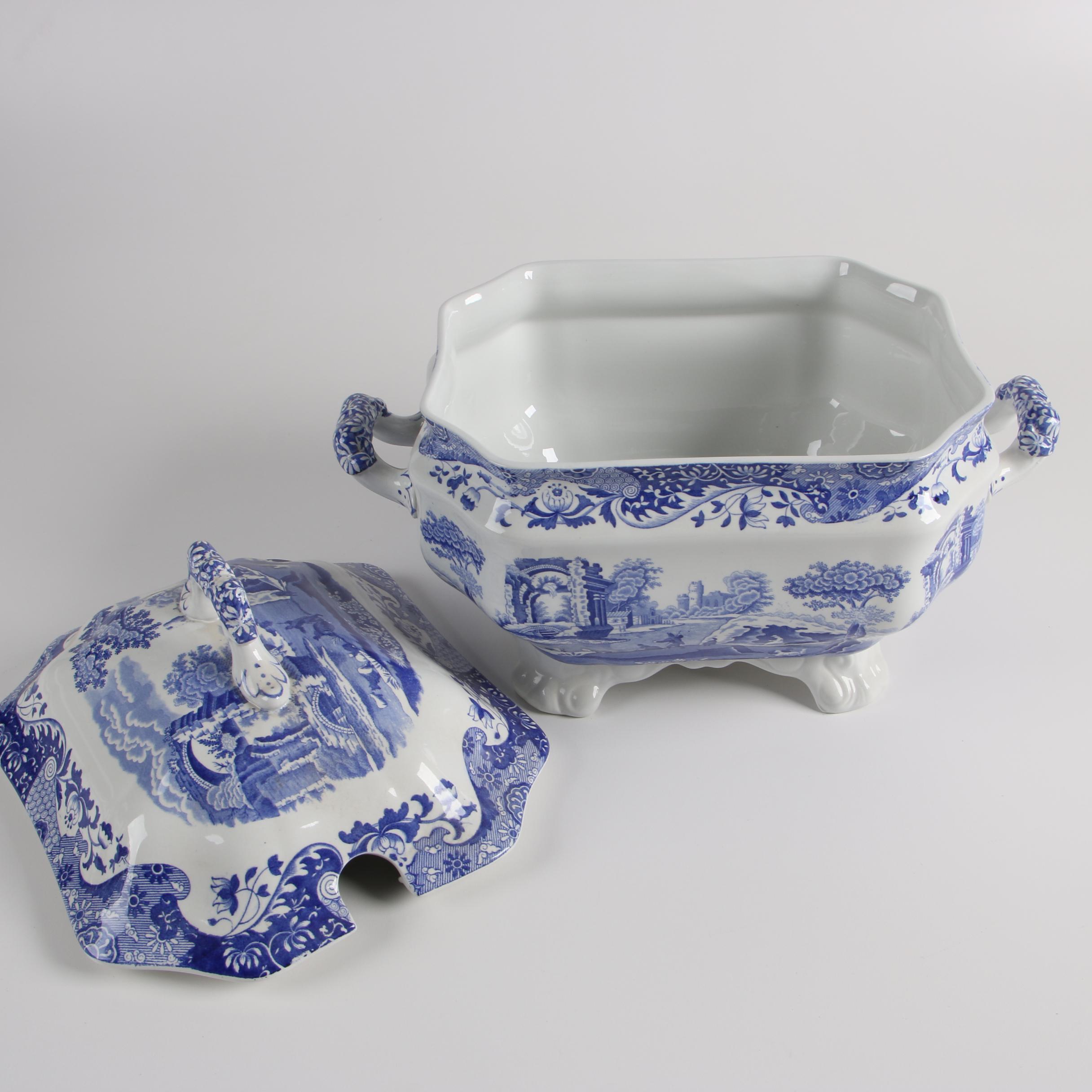 Spode Porcelain Dinnerware in the "Blue Italian" Pattern