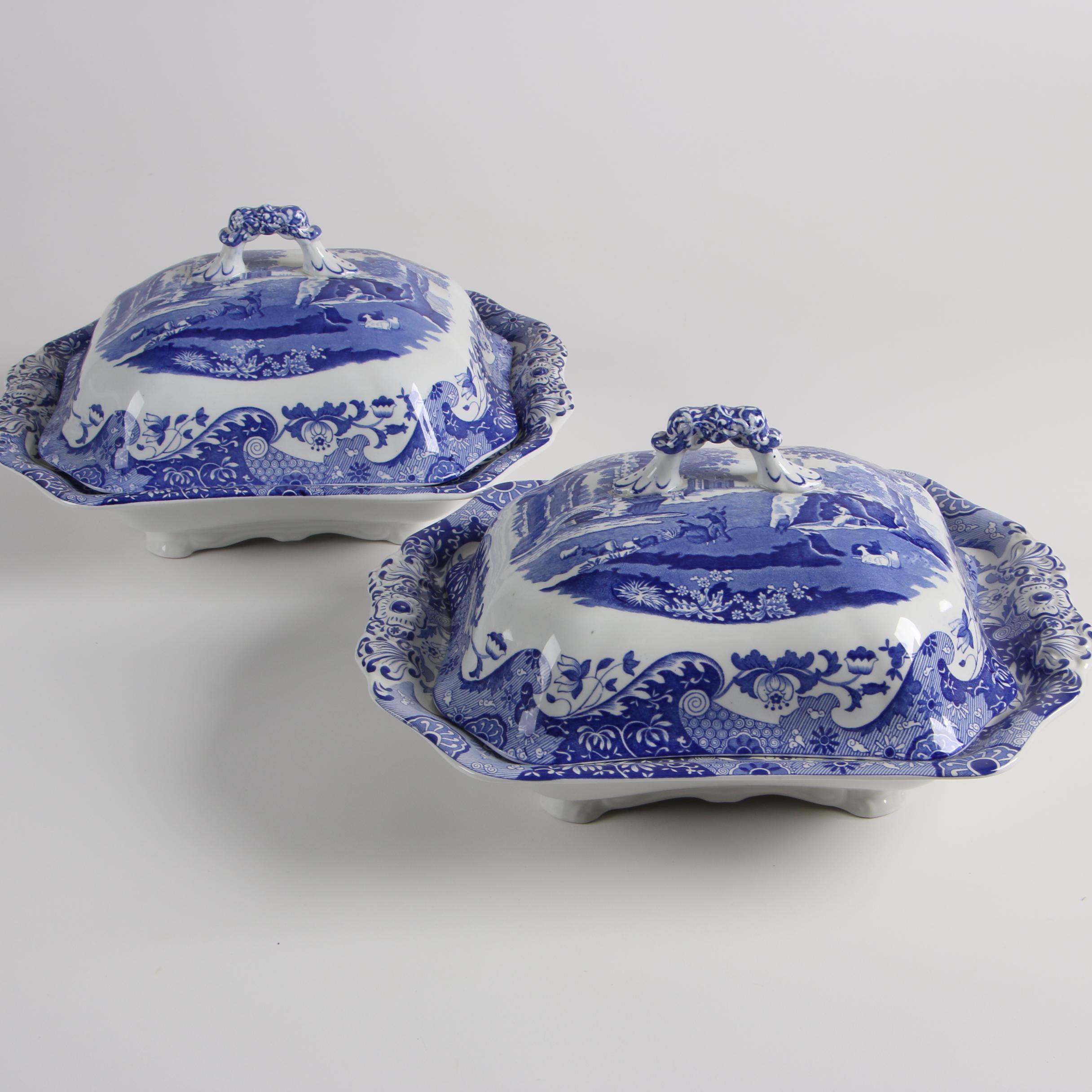 Spode Porcelain Dinnerware in the "Blue Italian" Pattern