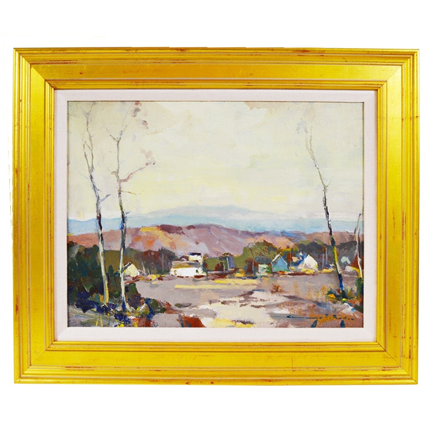 Chauncey Foster Ryder Oil Painting of Village Landscape