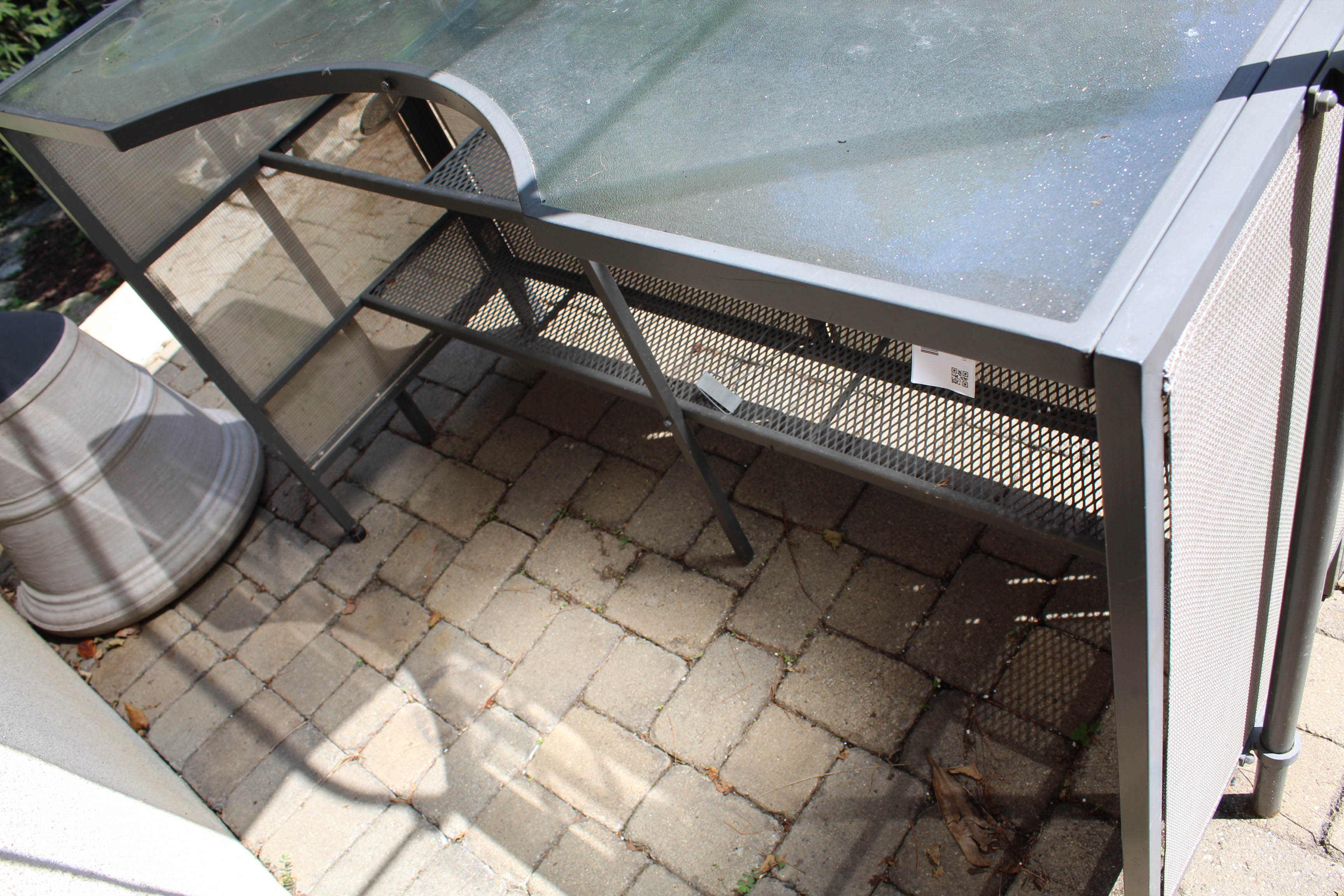 Contemporary Glass Top Metal Patio Bar with Canopy