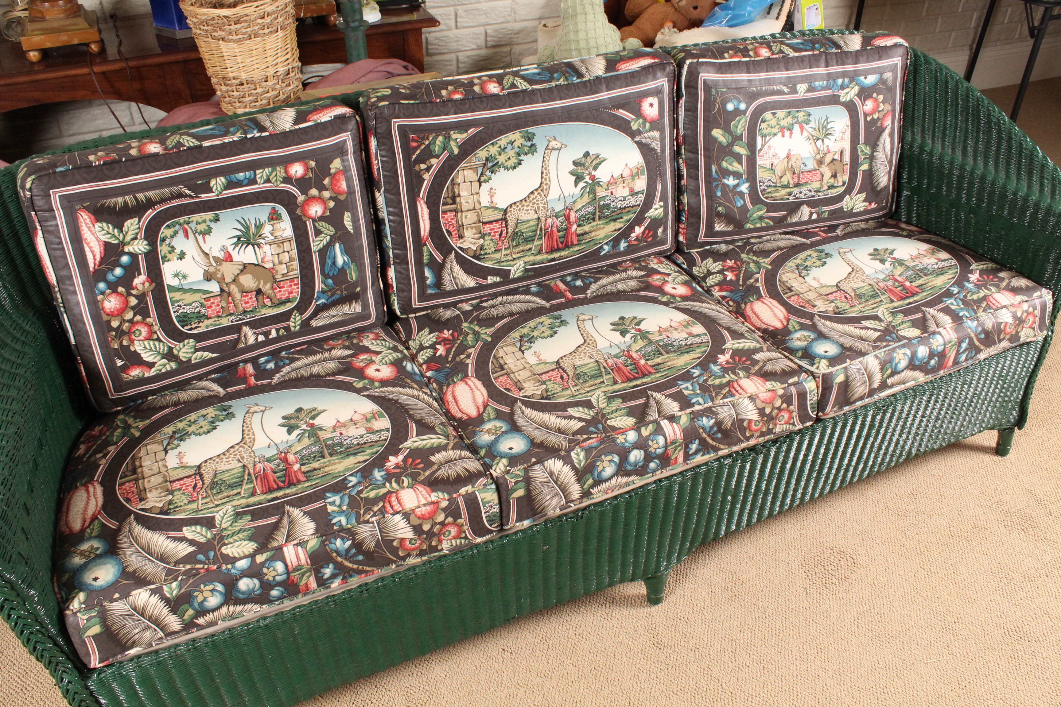 Vintage Wicker Sofa and Chair