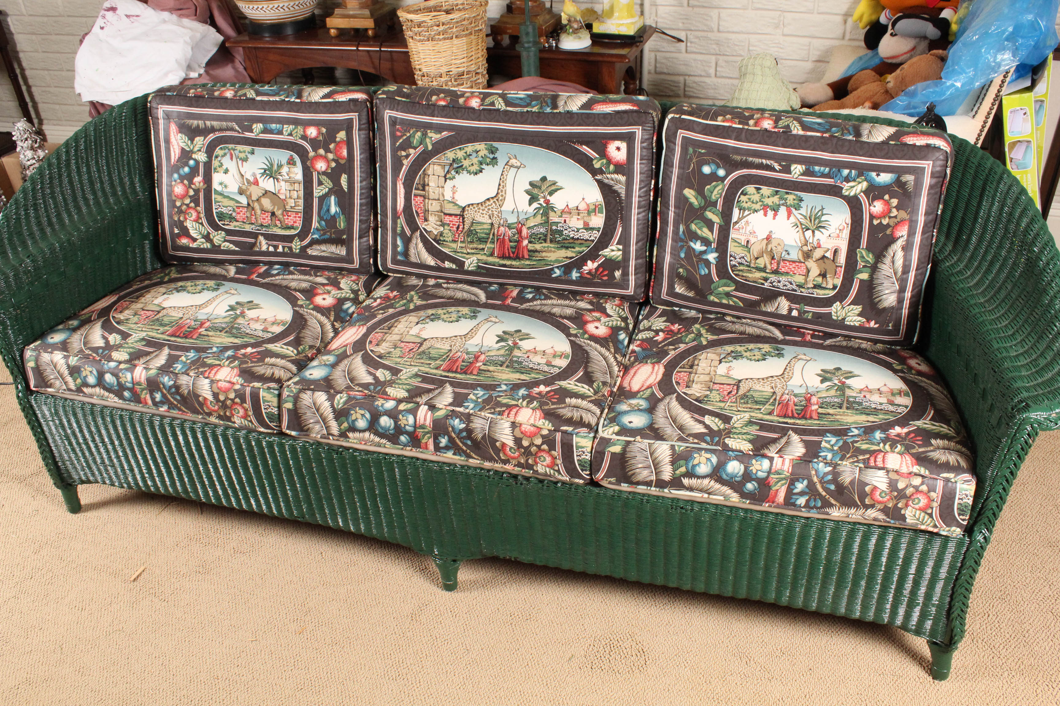 Vintage Wicker Sofa and Chair