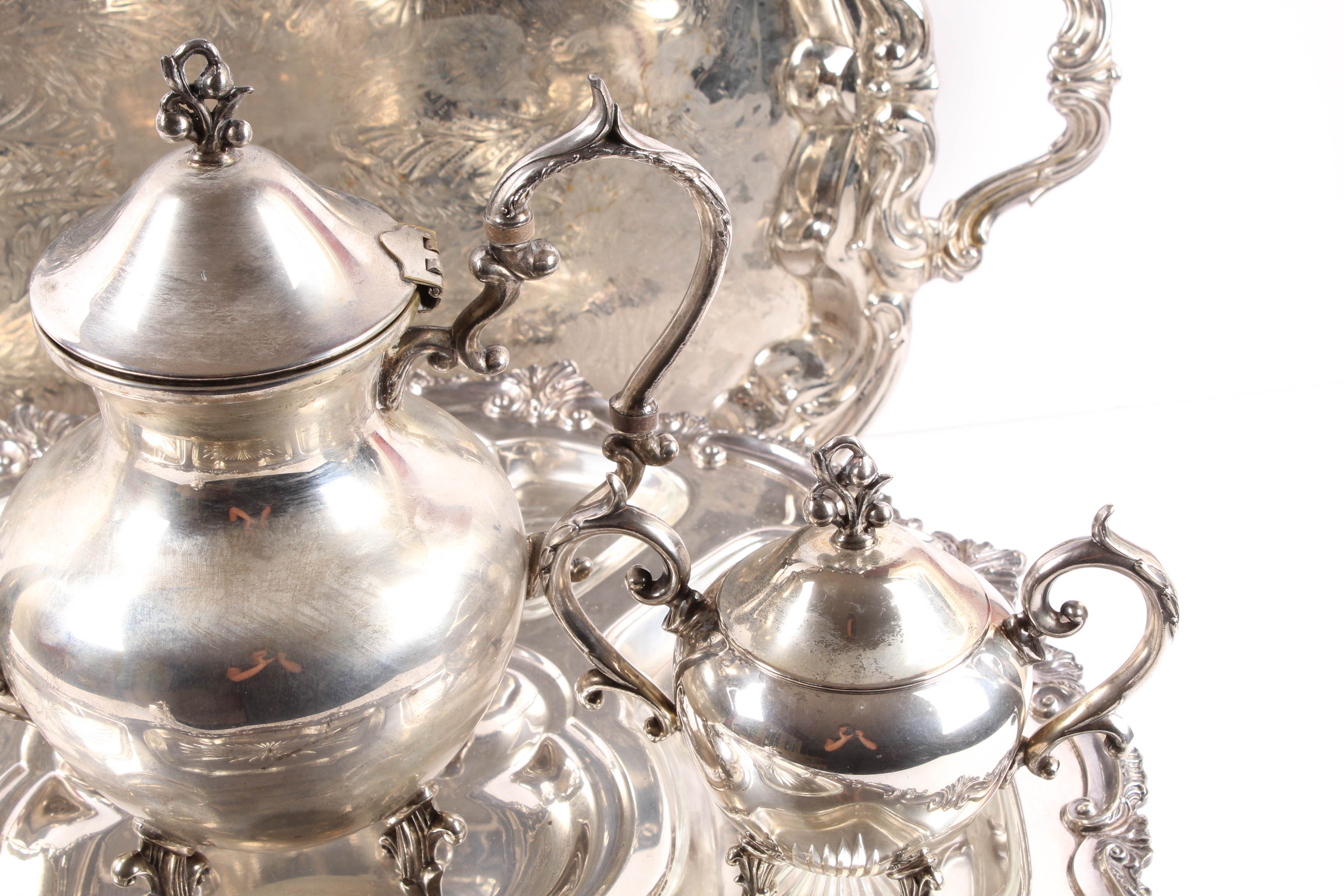 Vintage Birmingham Silver Co. Plated Silver Tea Service and Tray