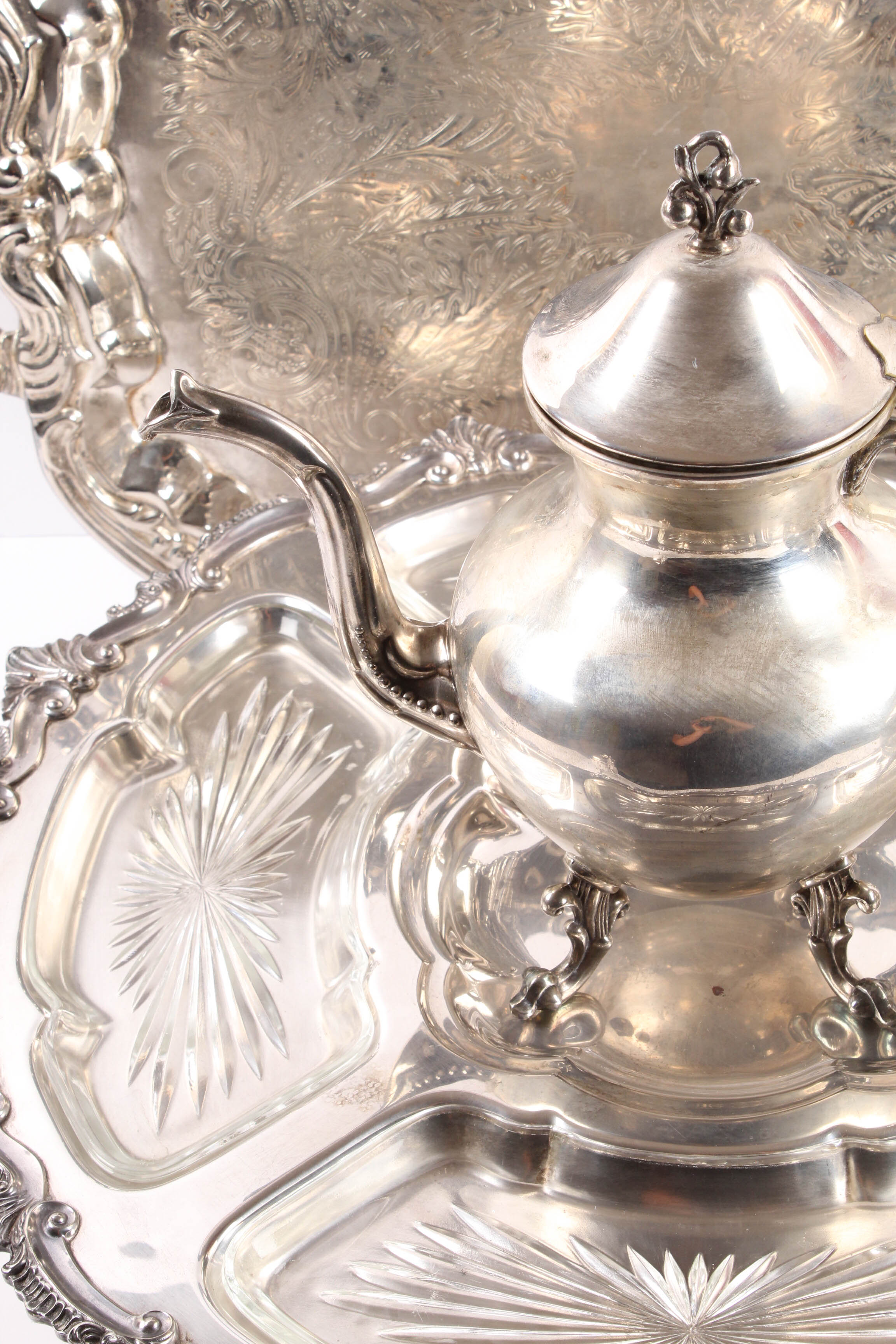 Vintage Birmingham Silver Co. Plated Silver Tea Service and Tray