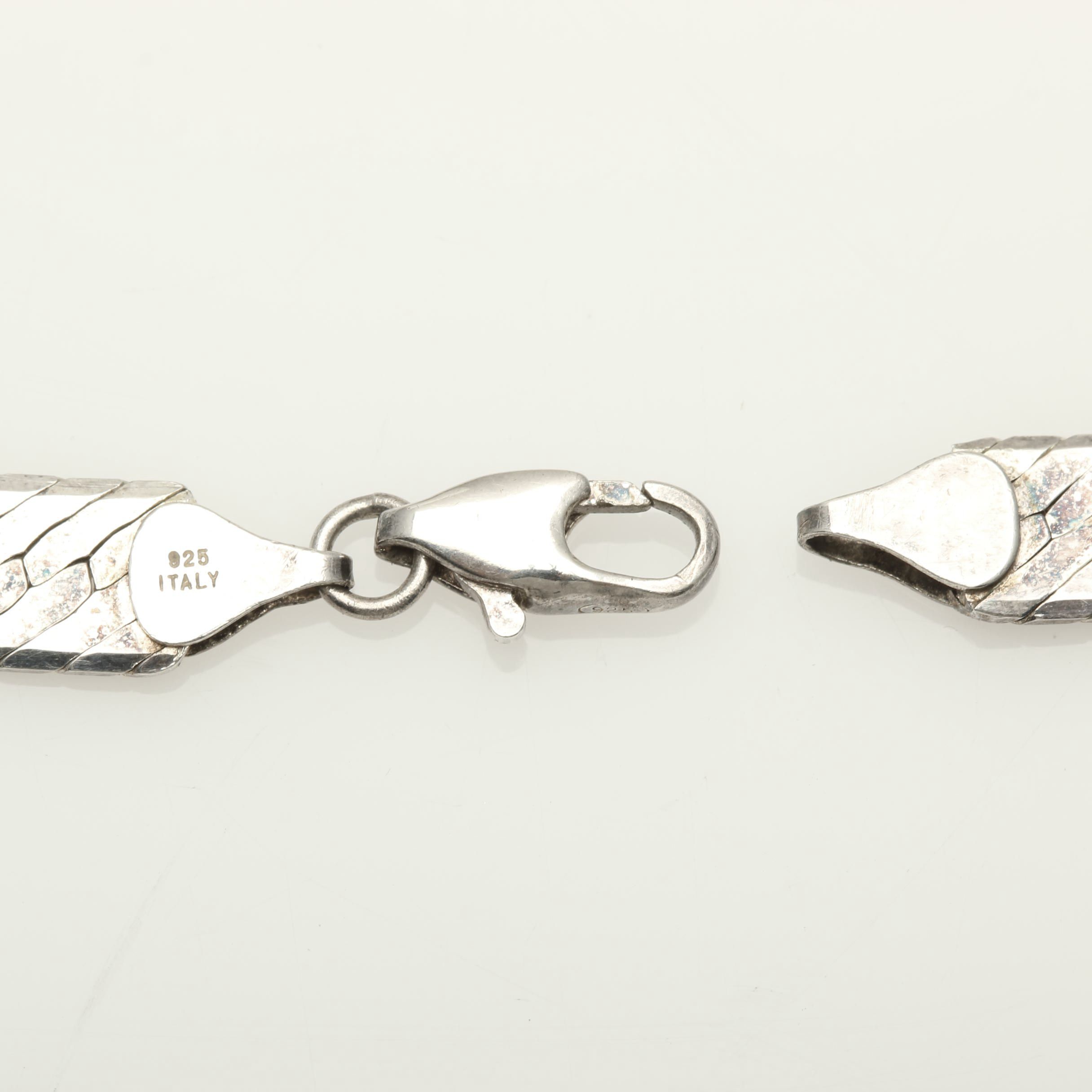 Sterling Silver Herringbone Chain Necklace