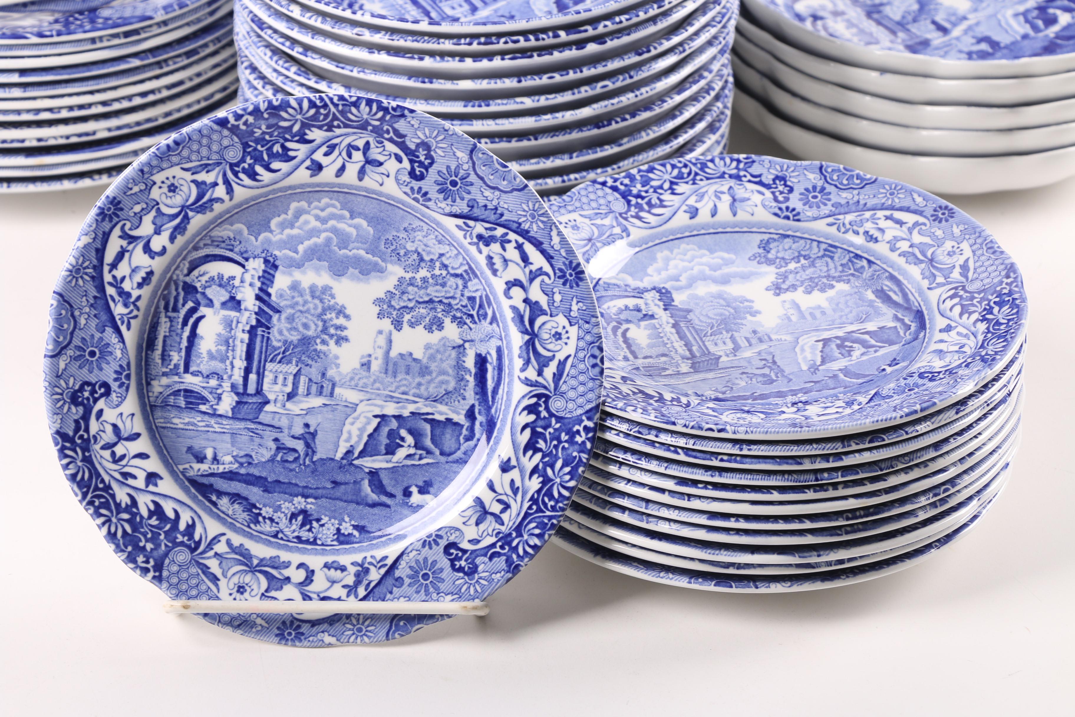 Spode Porcelain Dinnerware in the "Blue Italian" Pattern