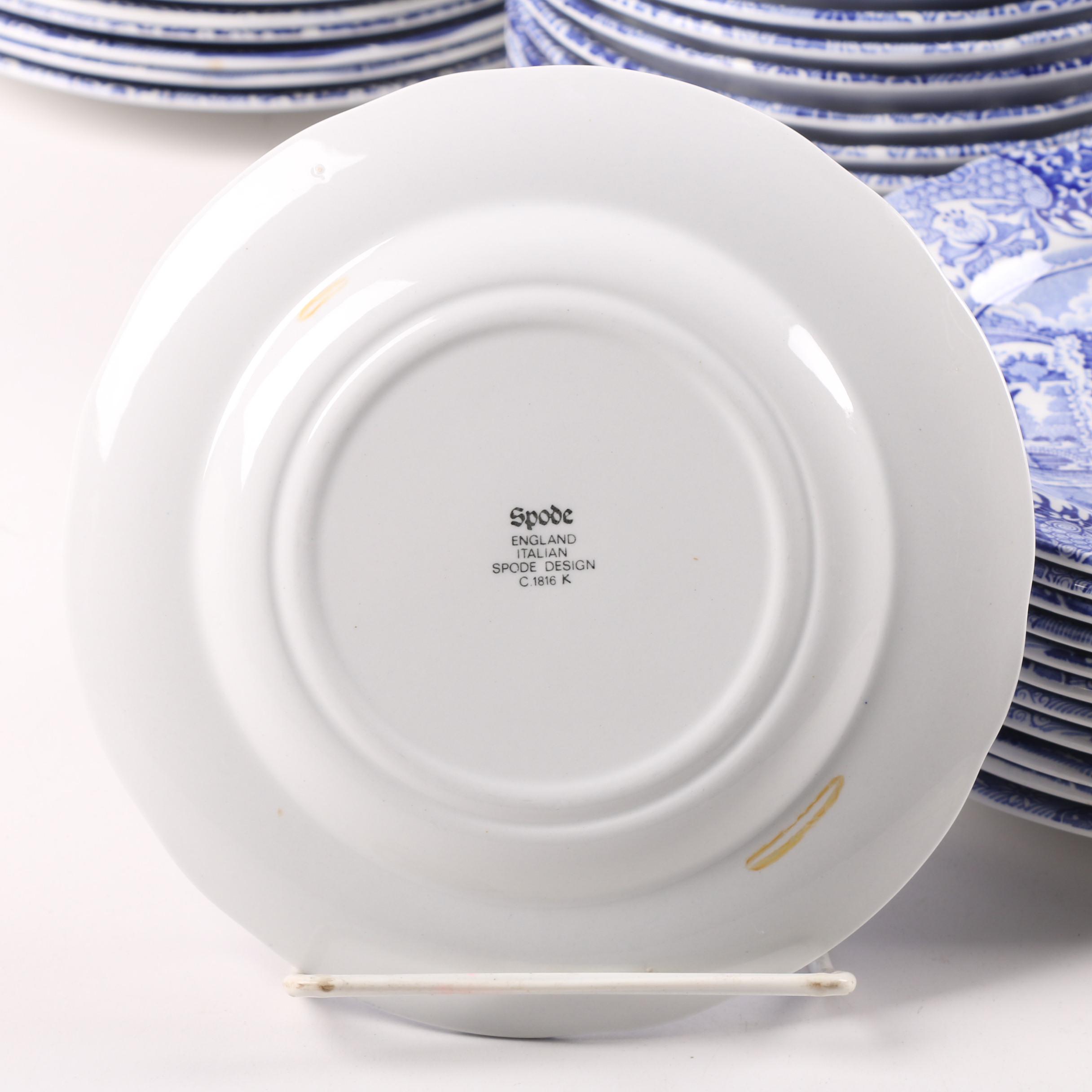Spode Porcelain Dinnerware in the "Blue Italian" Pattern