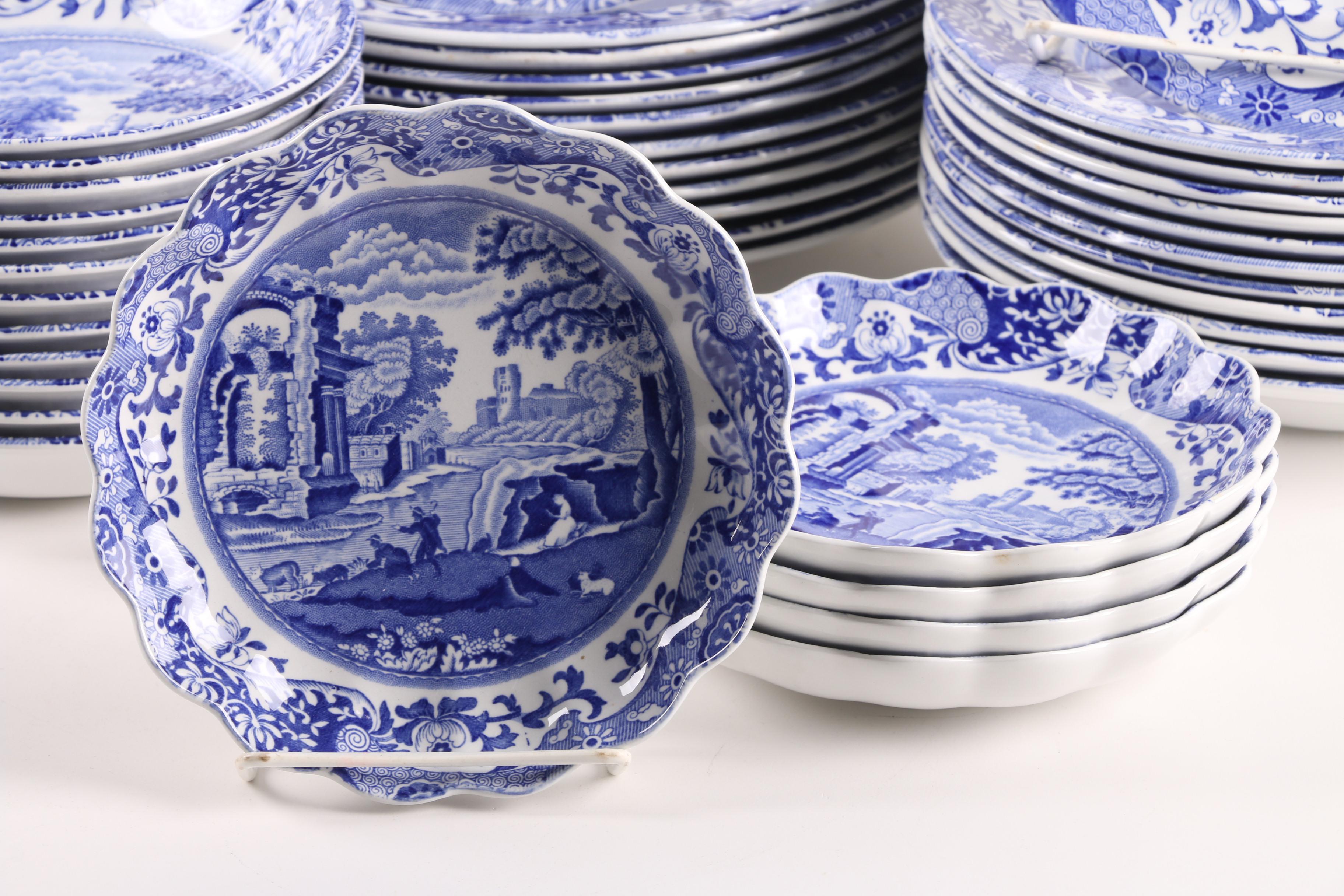 Spode Porcelain Dinnerware in the "Blue Italian" Pattern
