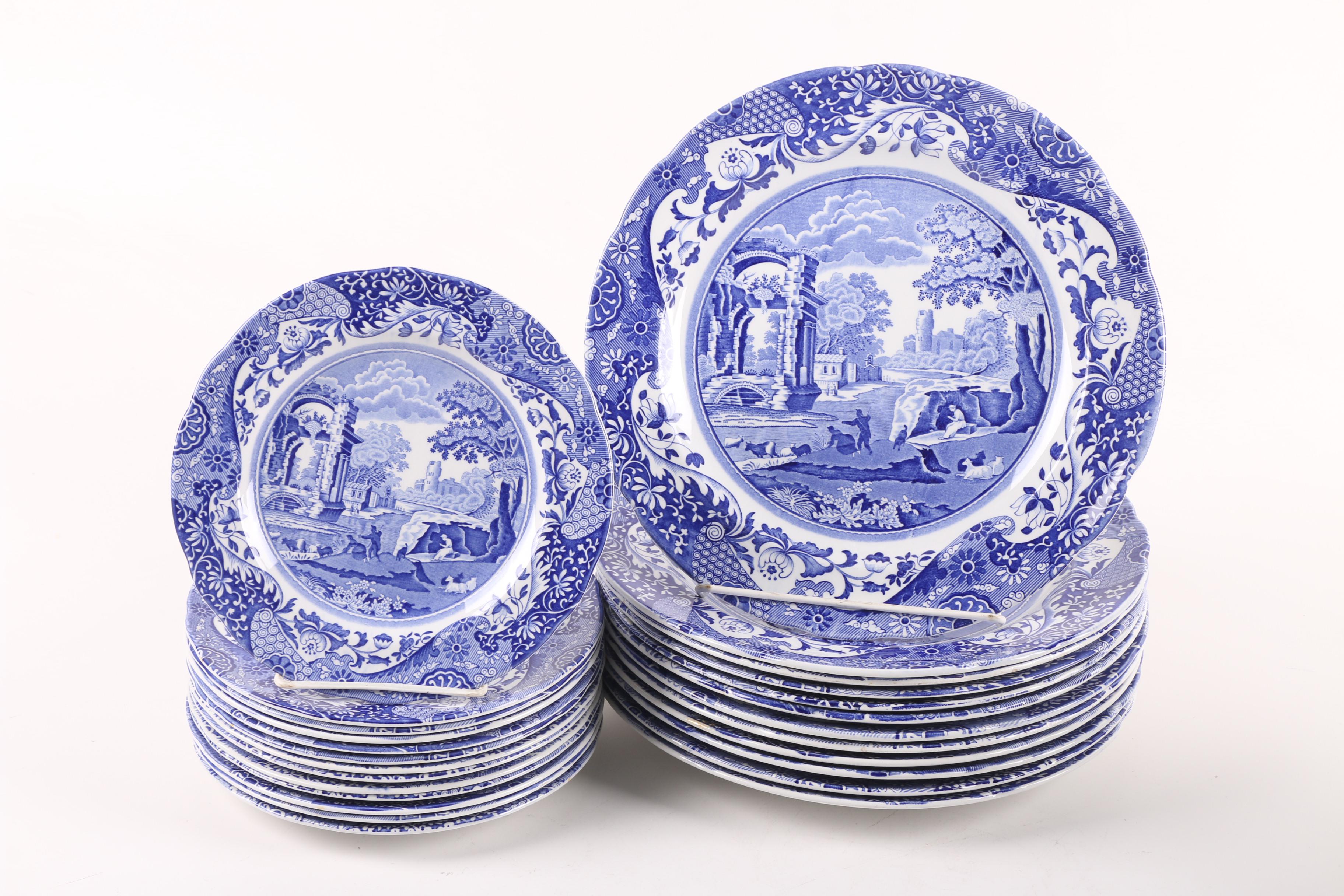Spode Porcelain Dinnerware in the "Blue Italian" Pattern