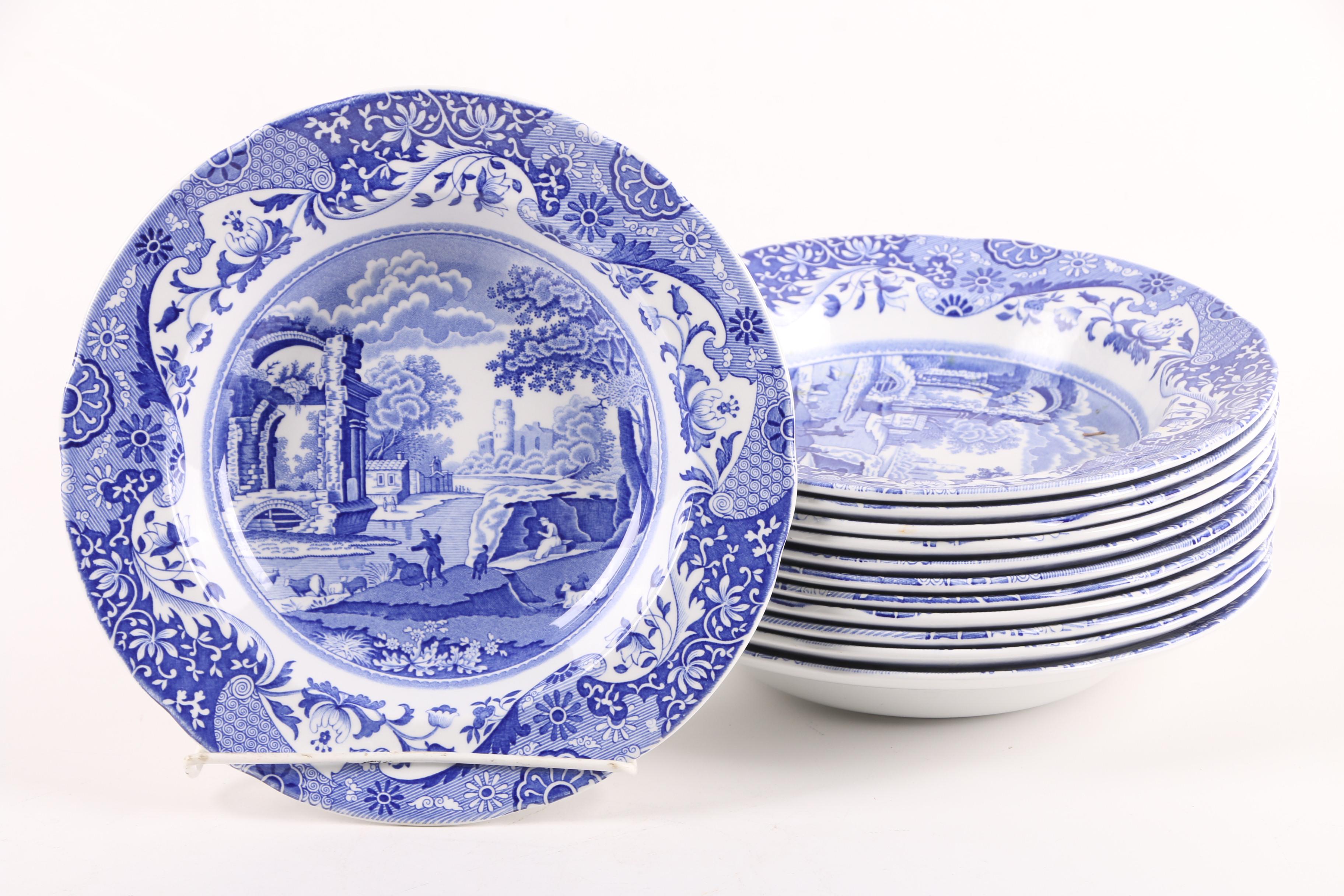 Spode Porcelain Dinnerware in the "Blue Italian" Pattern