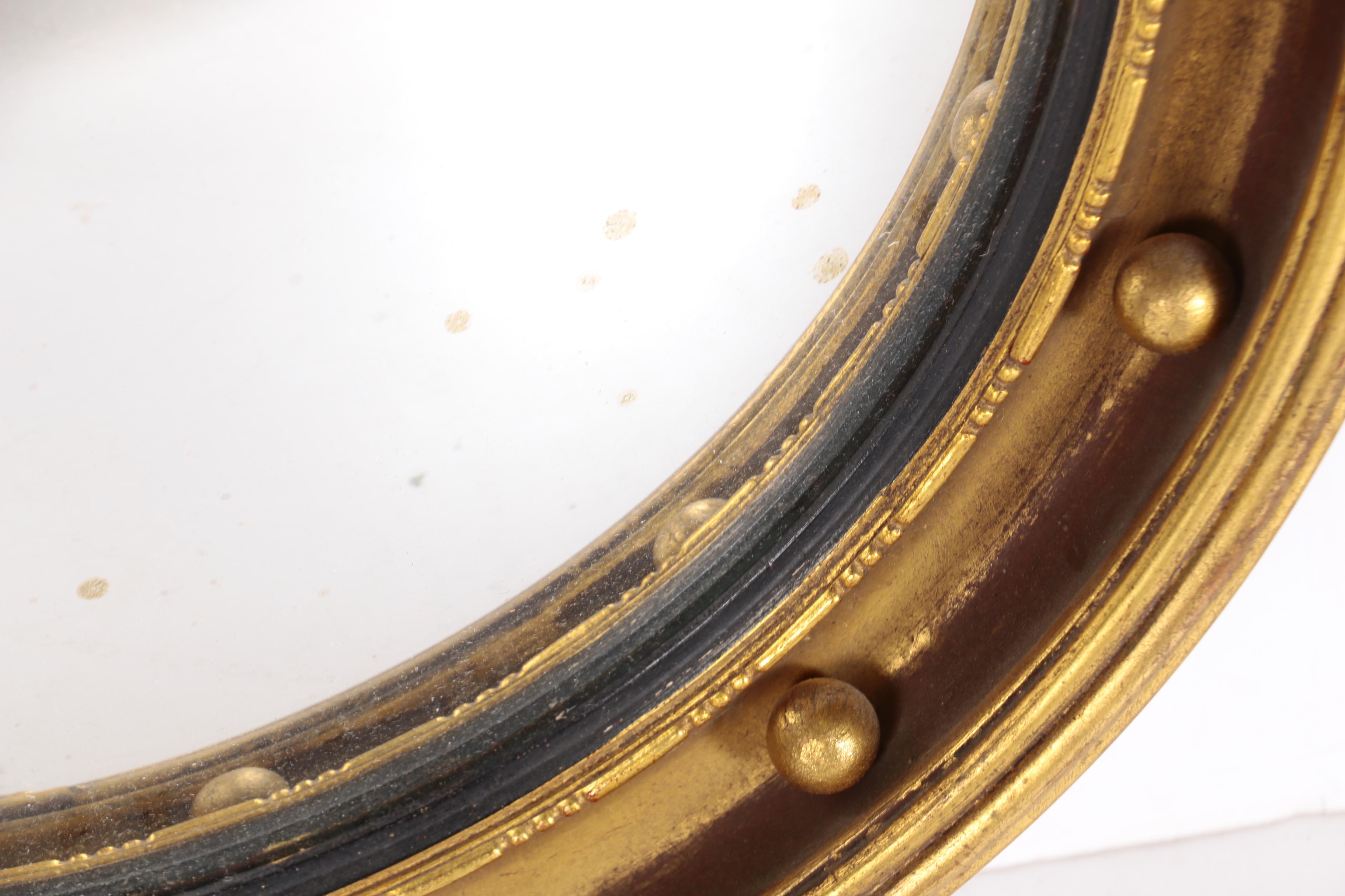 Federal Style Gilt Wood and Composition Convex Mirror, 20th Century
