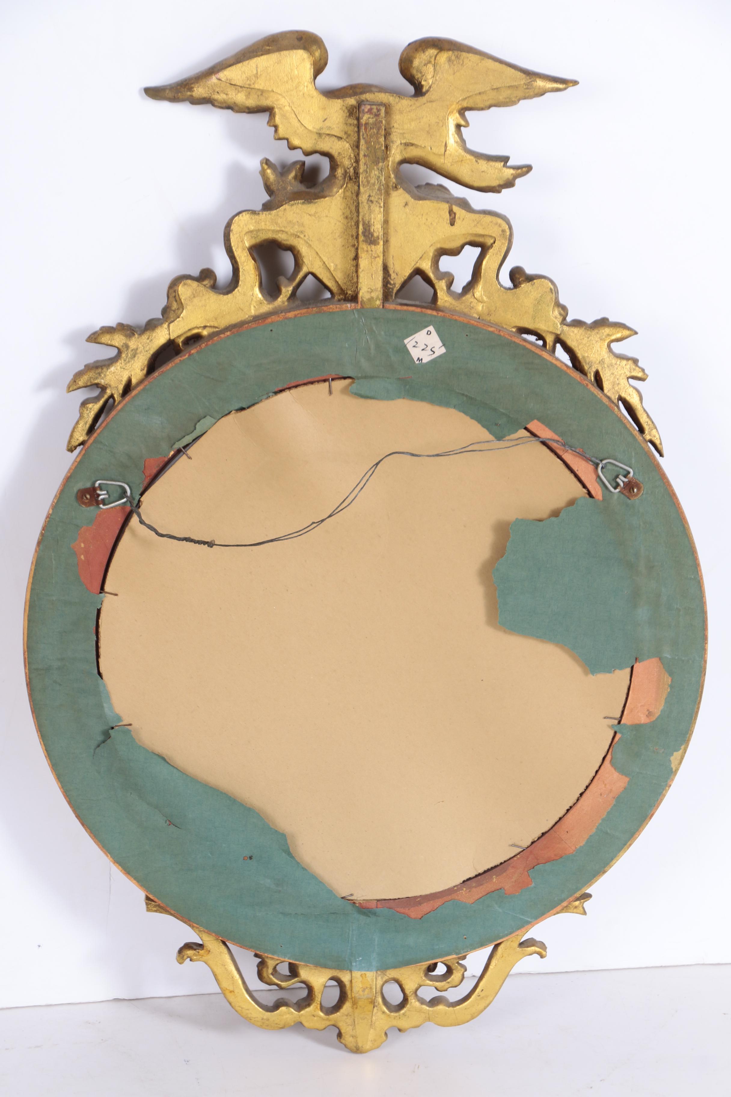 Federal Style Gilt Wood and Composition Convex Mirror, 20th Century