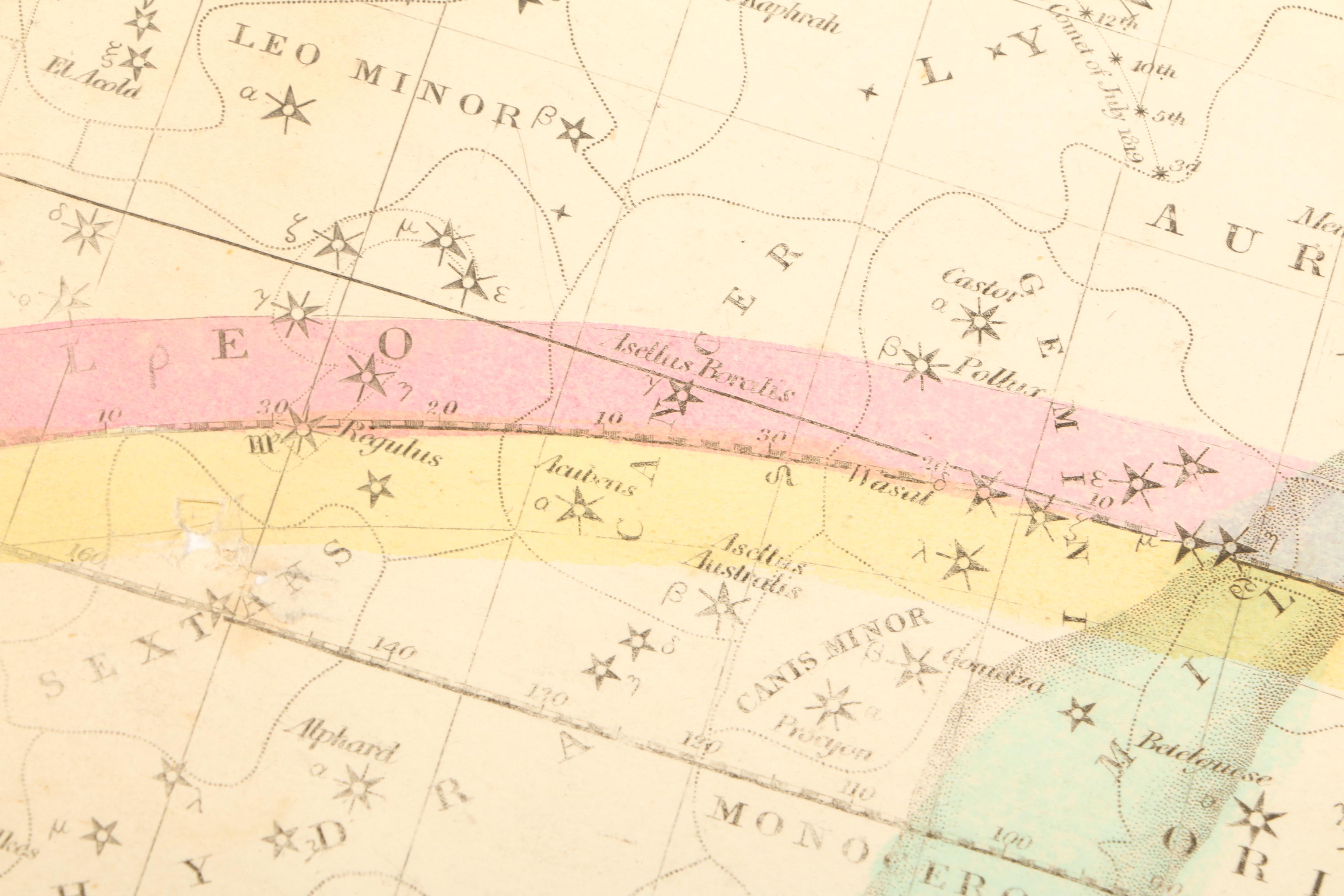 Unframed 1835 "Celestial Planisphere" Star Map