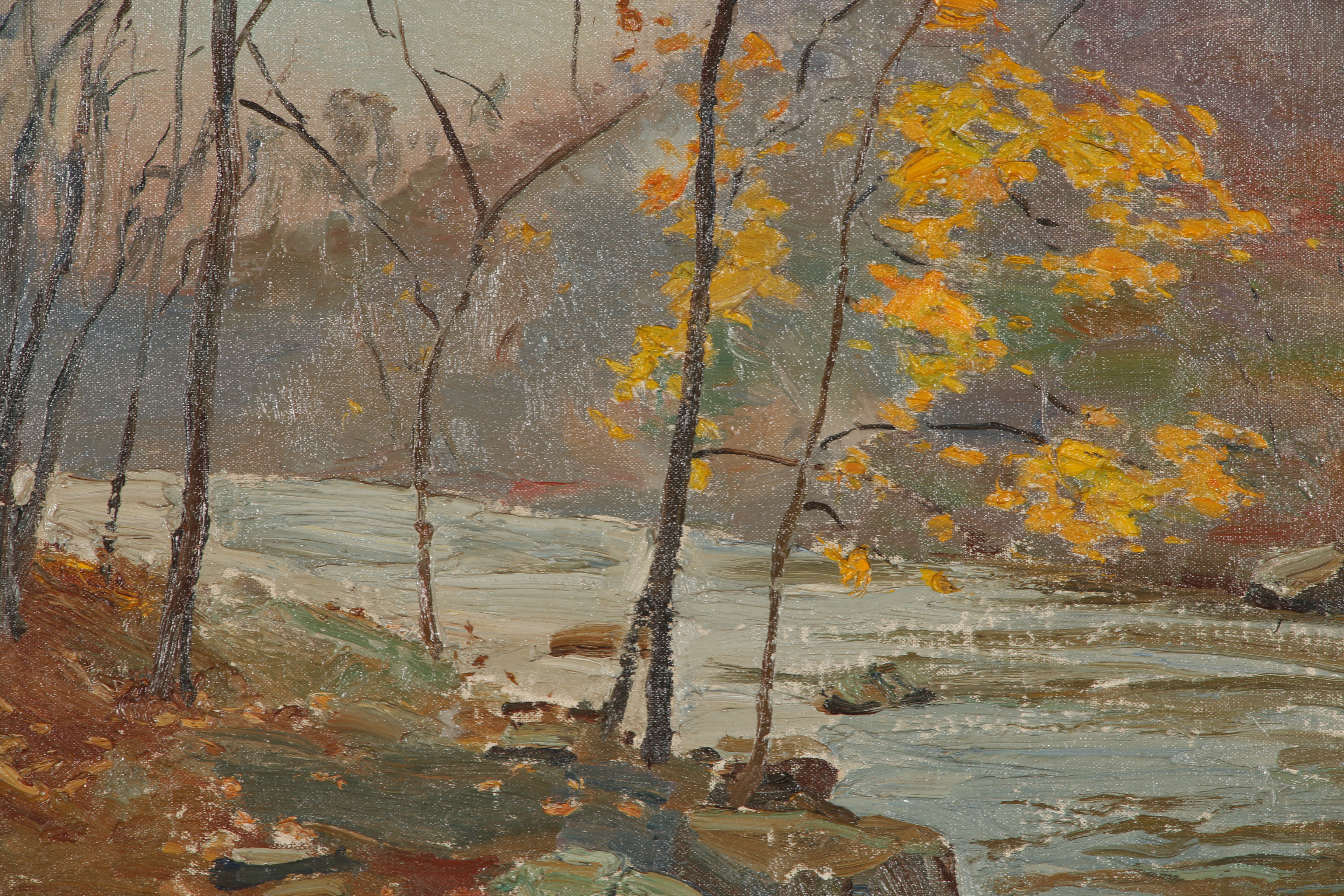 Edmond J. Fitzgerald Oil Painting of Autumn Landscape