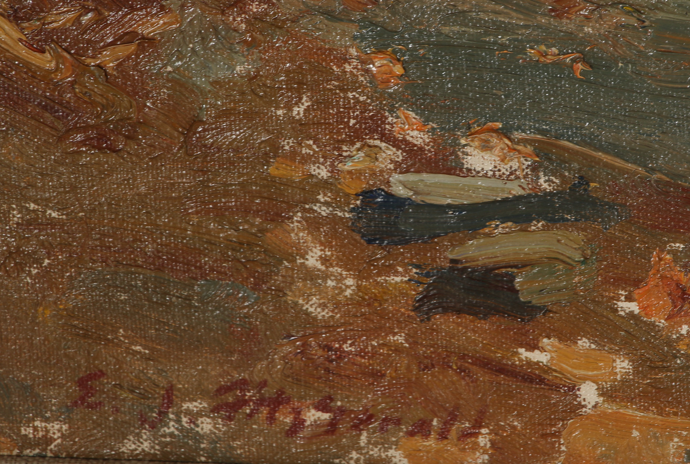 Edmond J. Fitzgerald Oil Painting of Autumn Landscape