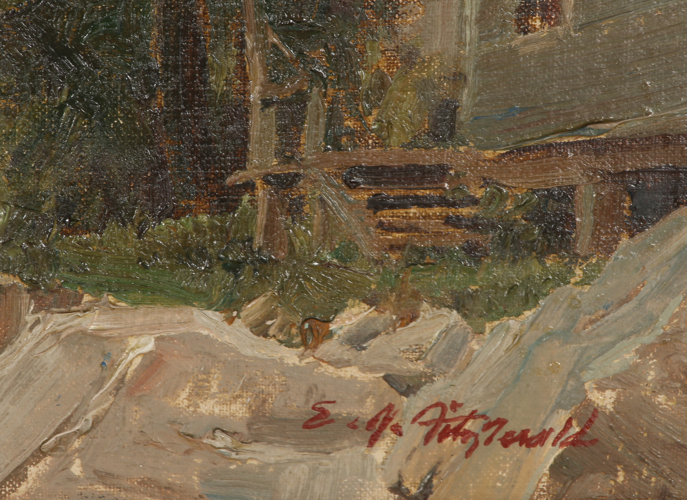 Edmond J. Fitzgerald Oil Painting of Shoreline