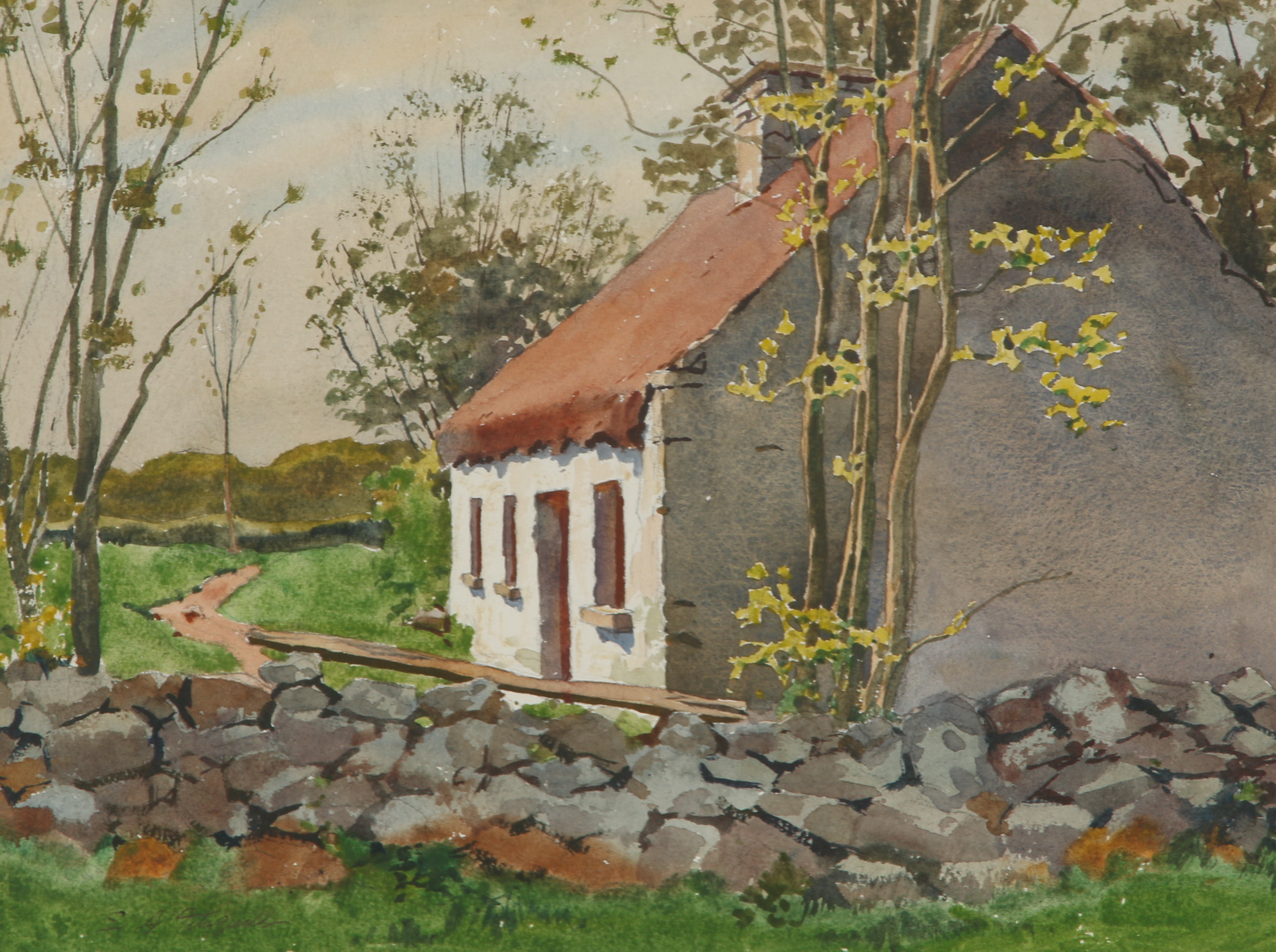 Edmond J. Fitzgerald Watercolor Painting