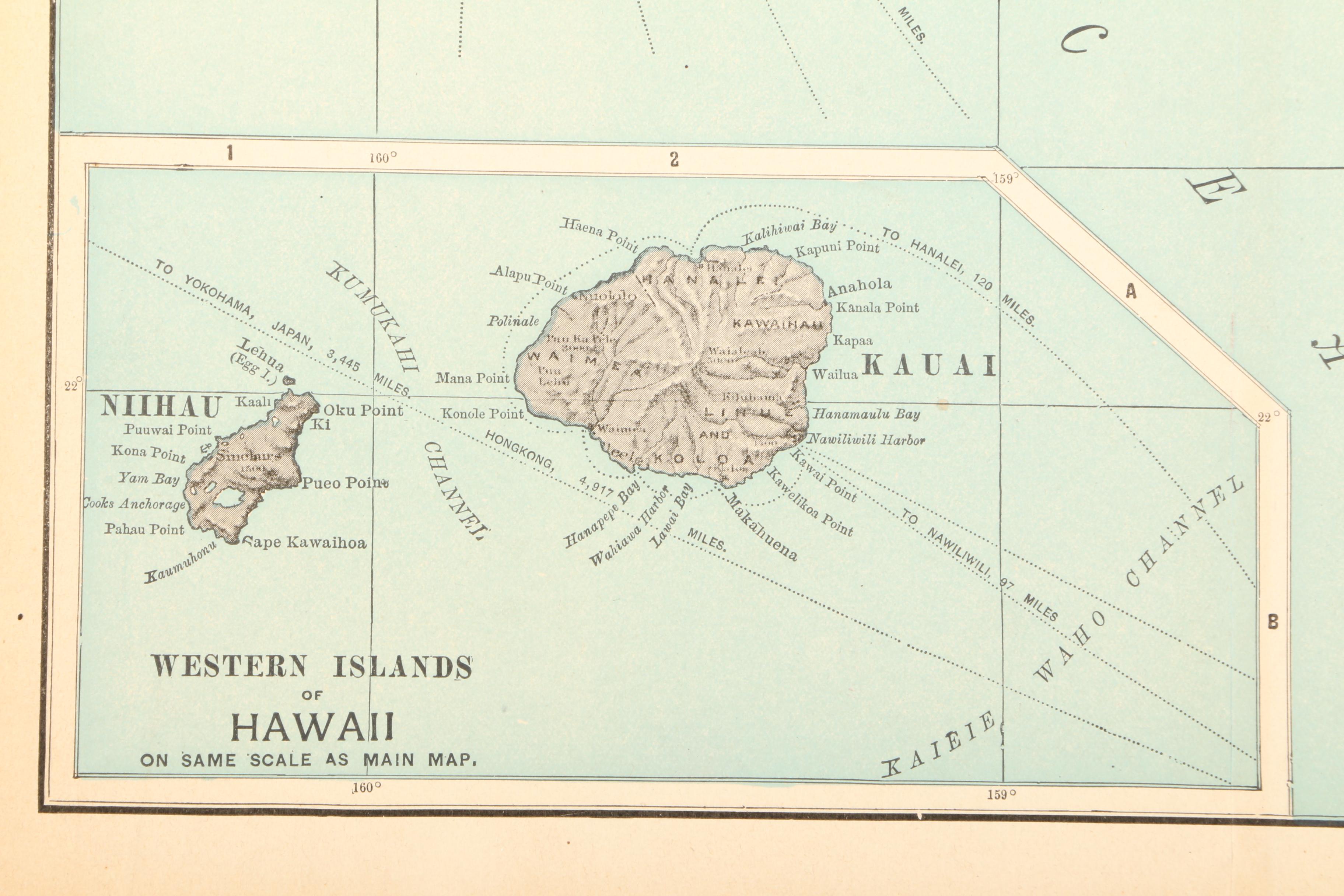 1898 Unframed Map of Hawaii