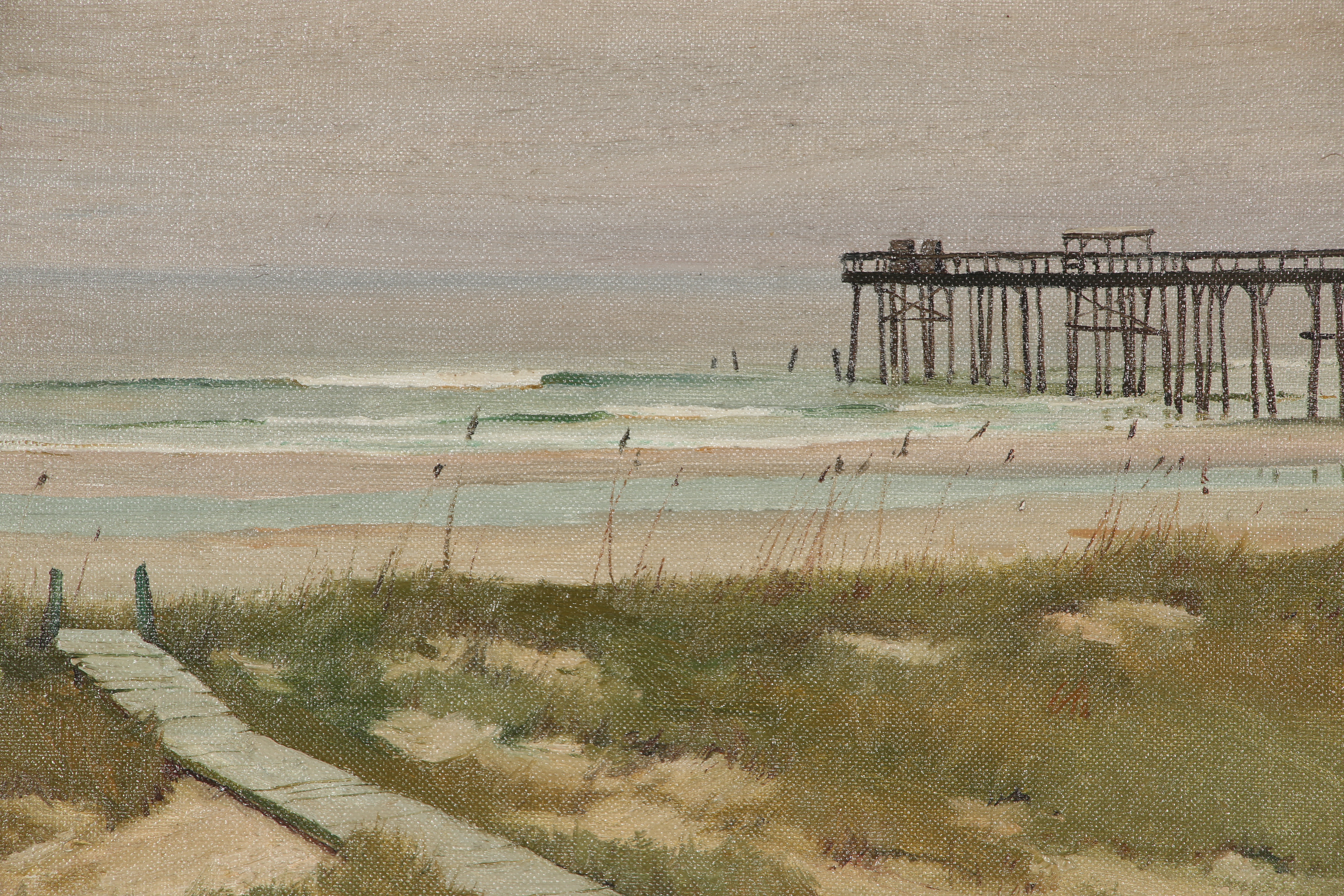 Edmond J. Fitzgerald Oil Painting "The Pier"