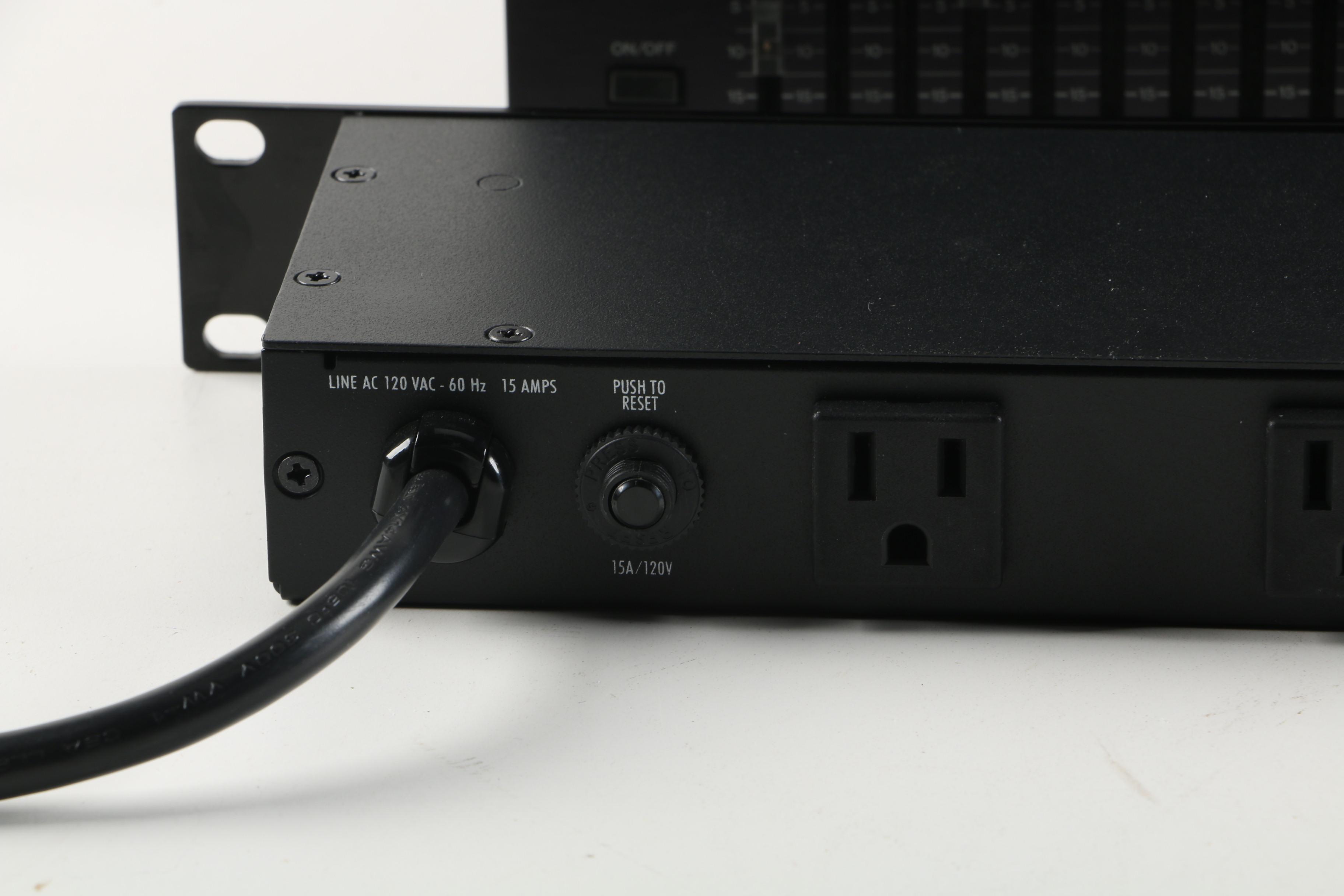 BSR Equalizer, Gemini Mixer, and Furman Power Conditioner