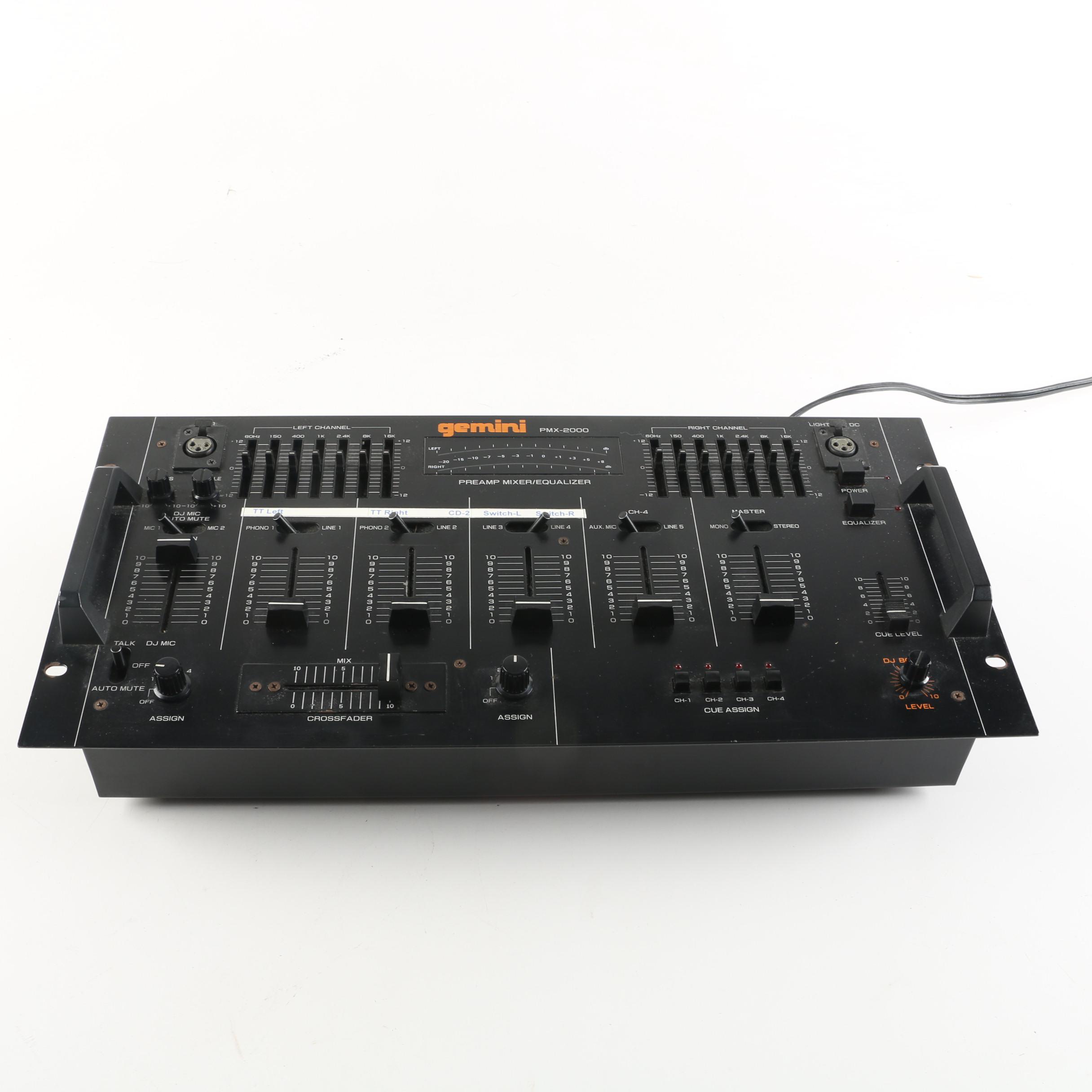 BSR Equalizer, Gemini Mixer, and Furman Power Conditioner