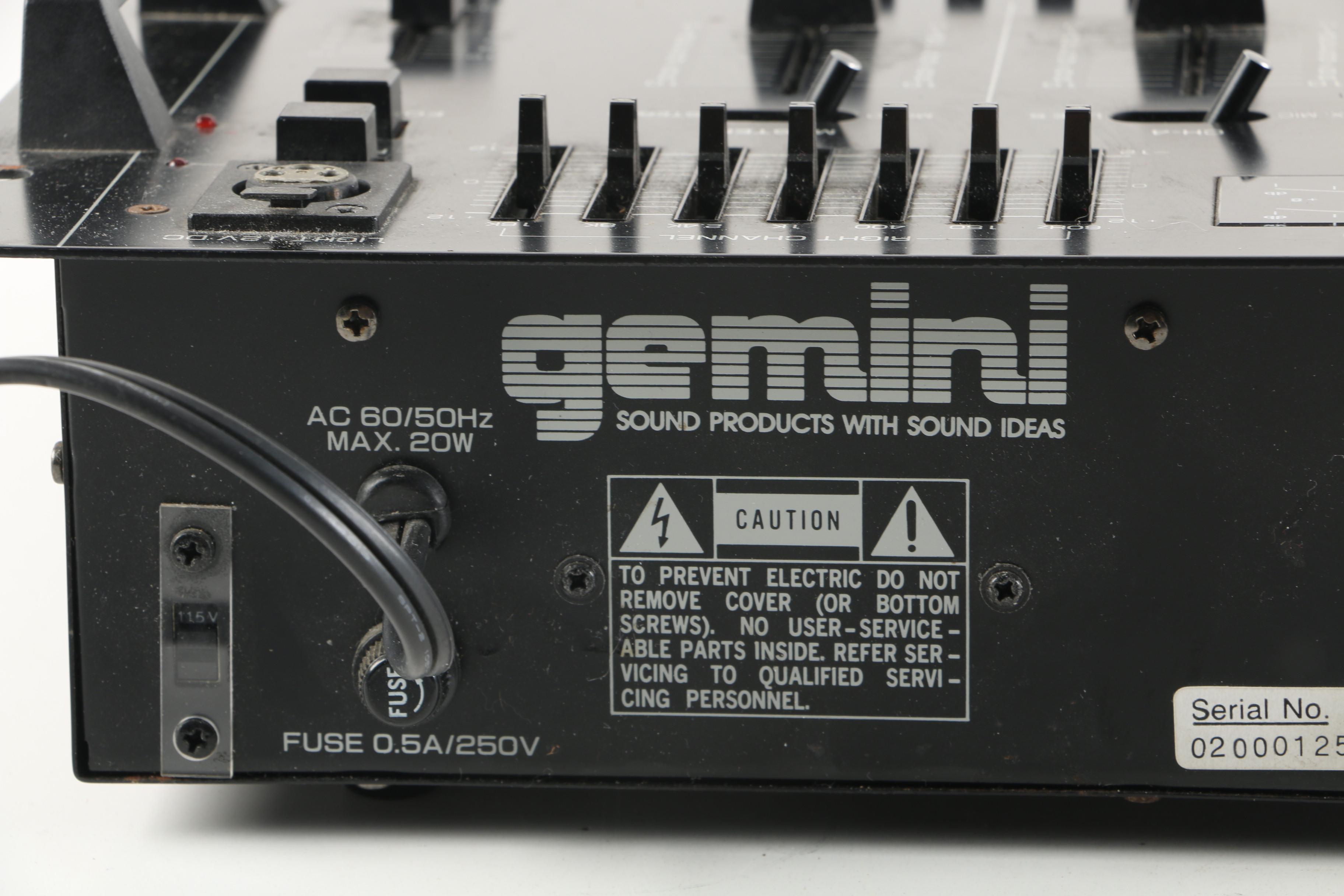 BSR Equalizer, Gemini Mixer, and Furman Power Conditioner