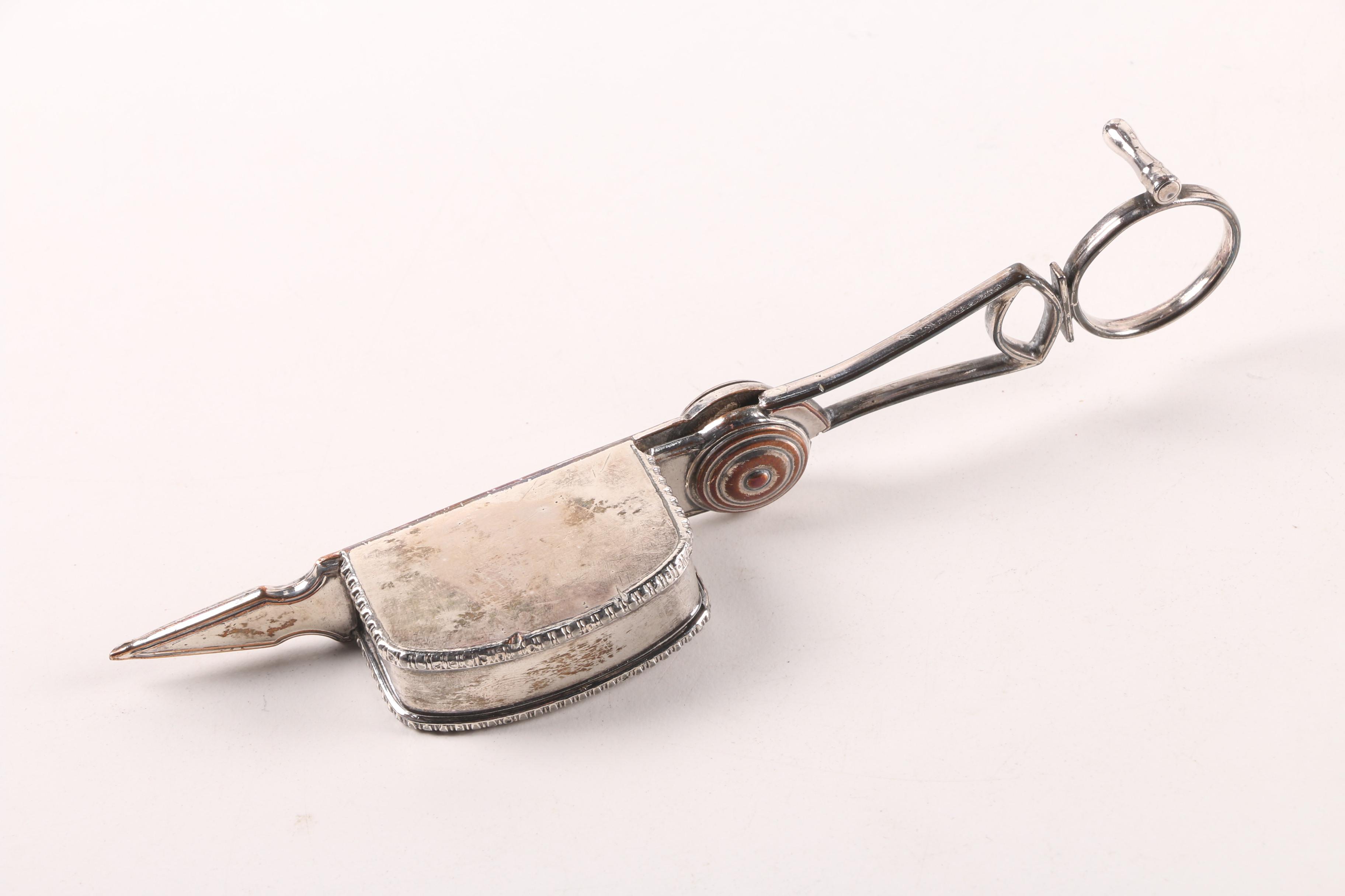 Wm. A. Rogers Silver Plate Candlesticks with Silver Plate Wick Trimmer