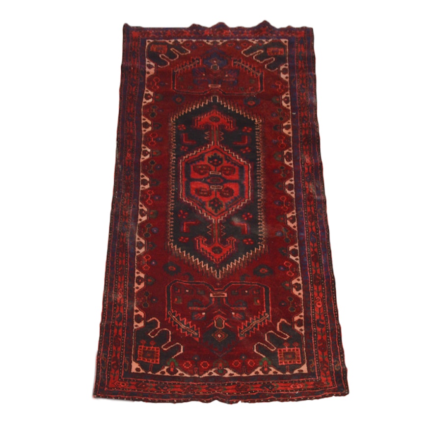 Hand-Knotted Shahsavan Wool Accent Rug