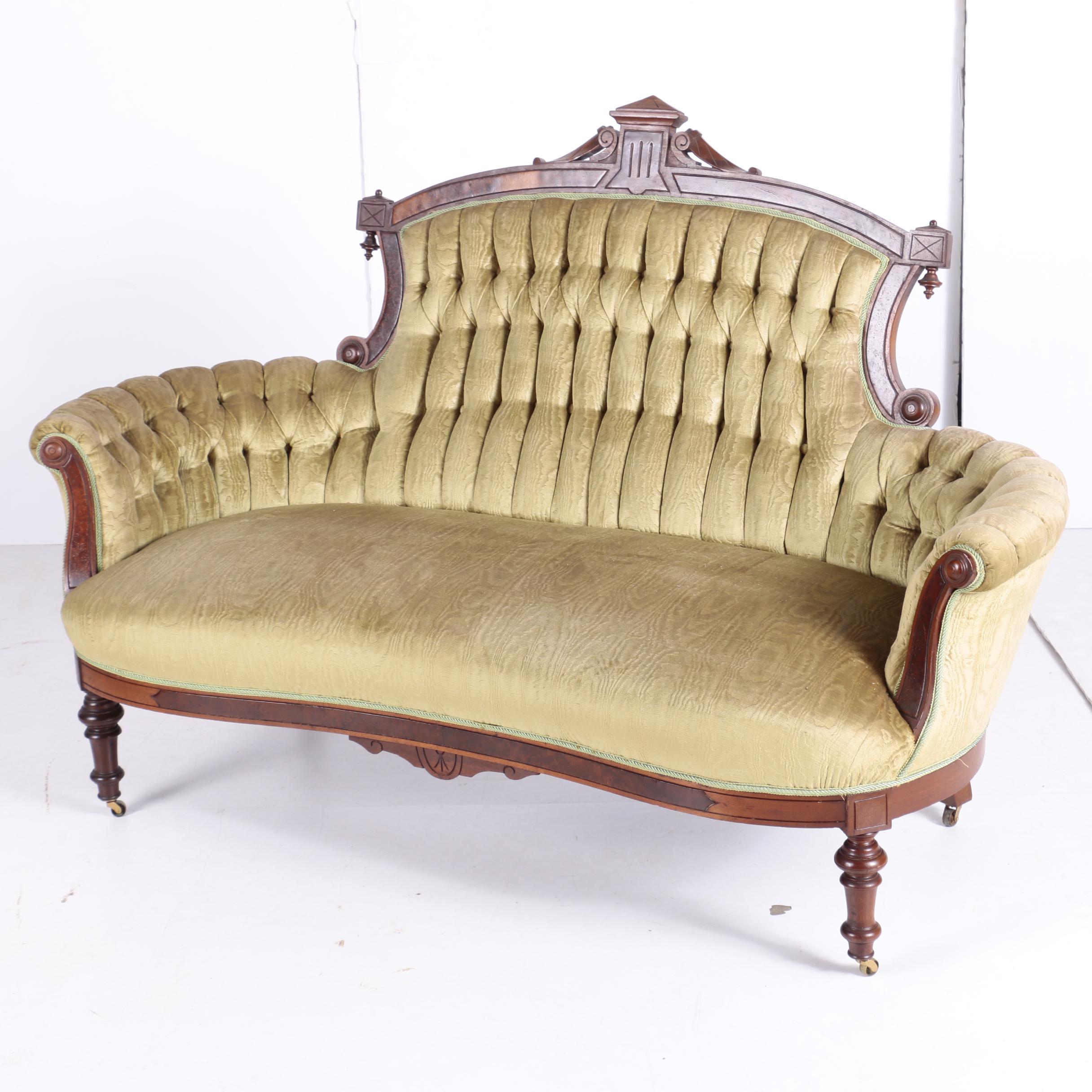 Victorian Walnut Five-Piece Salon Suite, Circa 1880