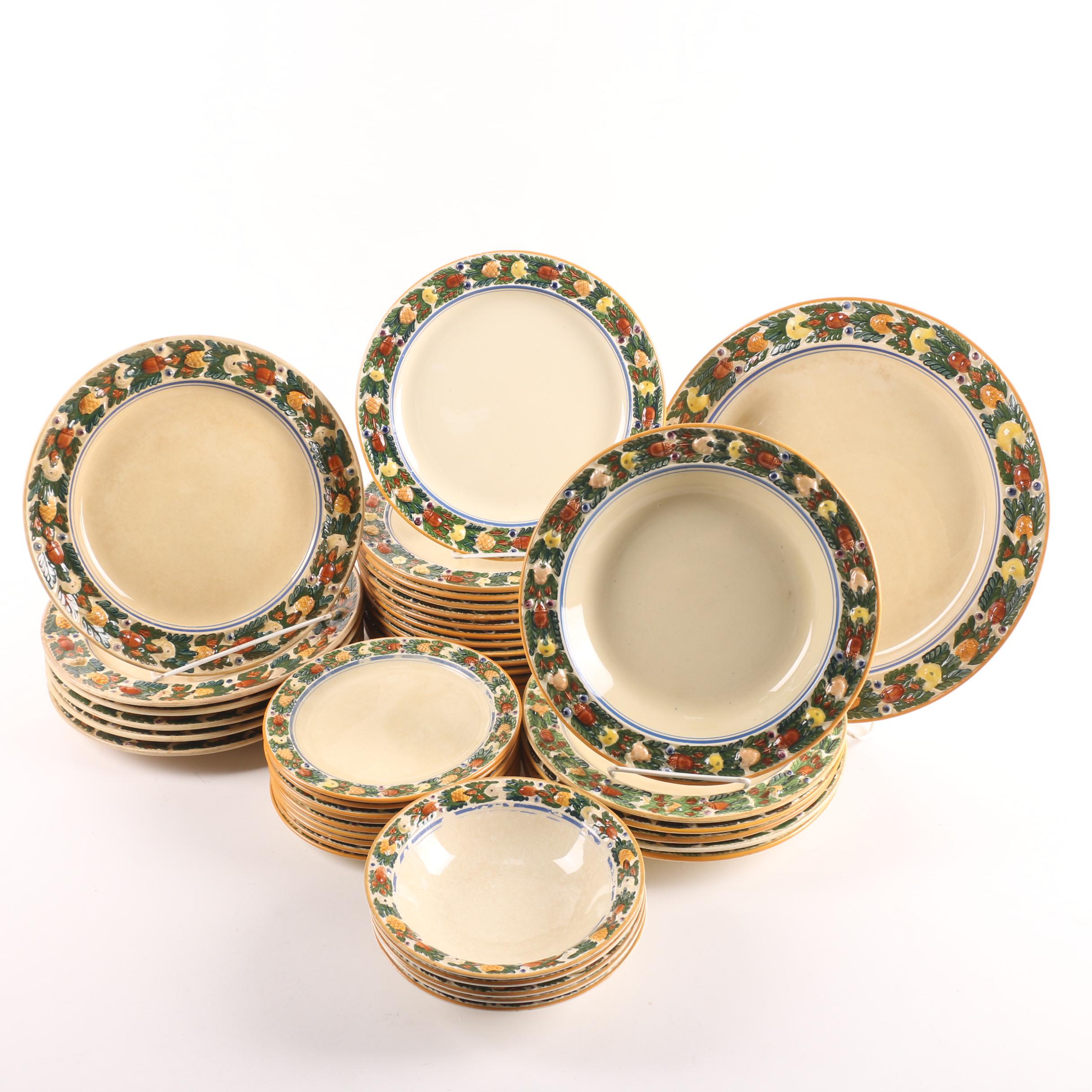 Vintage Adams "Della Robia" Hand-Painted Titan Ware Dinnerware