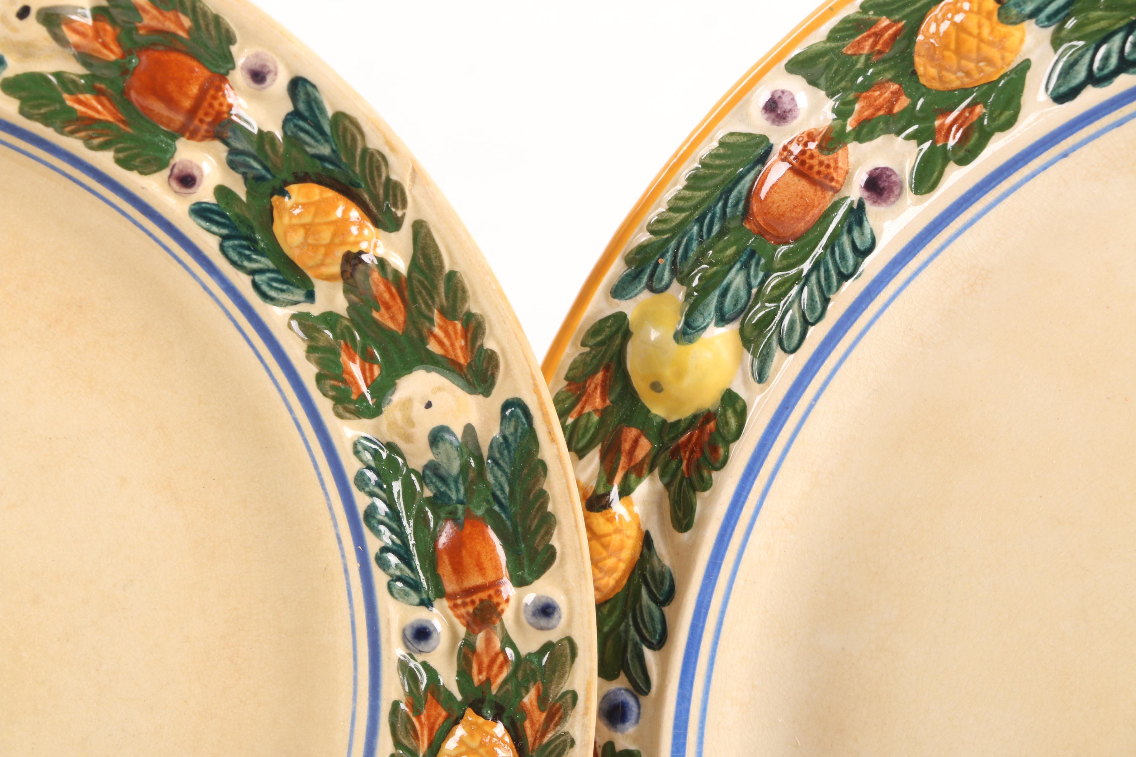 Vintage Adams "Della Robia" Hand-Painted Titan Ware Dinnerware