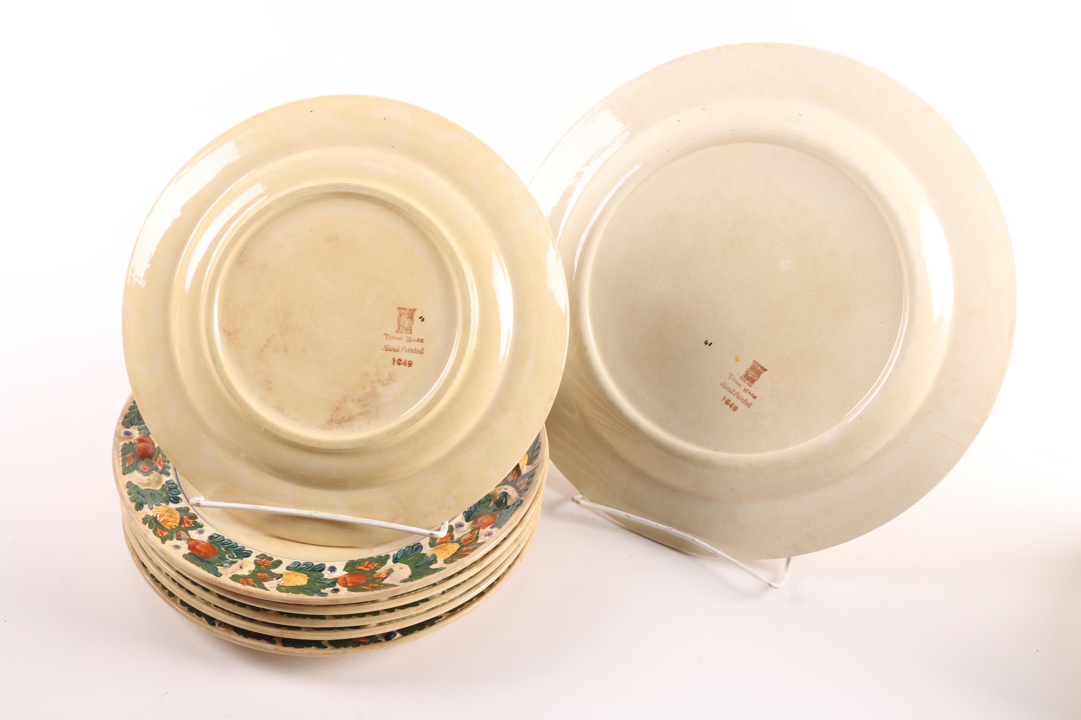 Vintage Adams "Della Robia" Hand-Painted Titan Ware Dinnerware