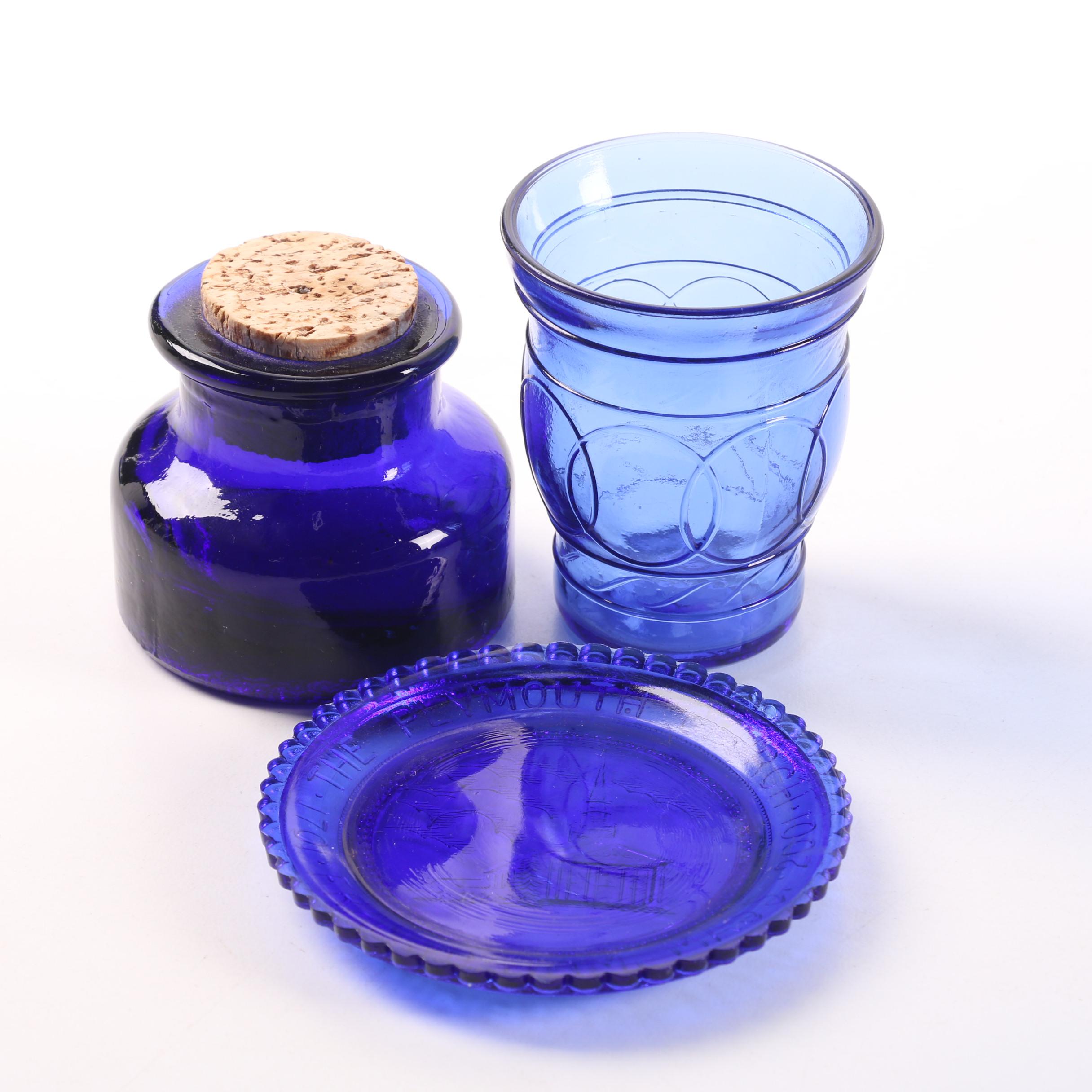 Cobalt Blue Depression Glass Dinnerware featuring Hazel-Atlas "Newport"