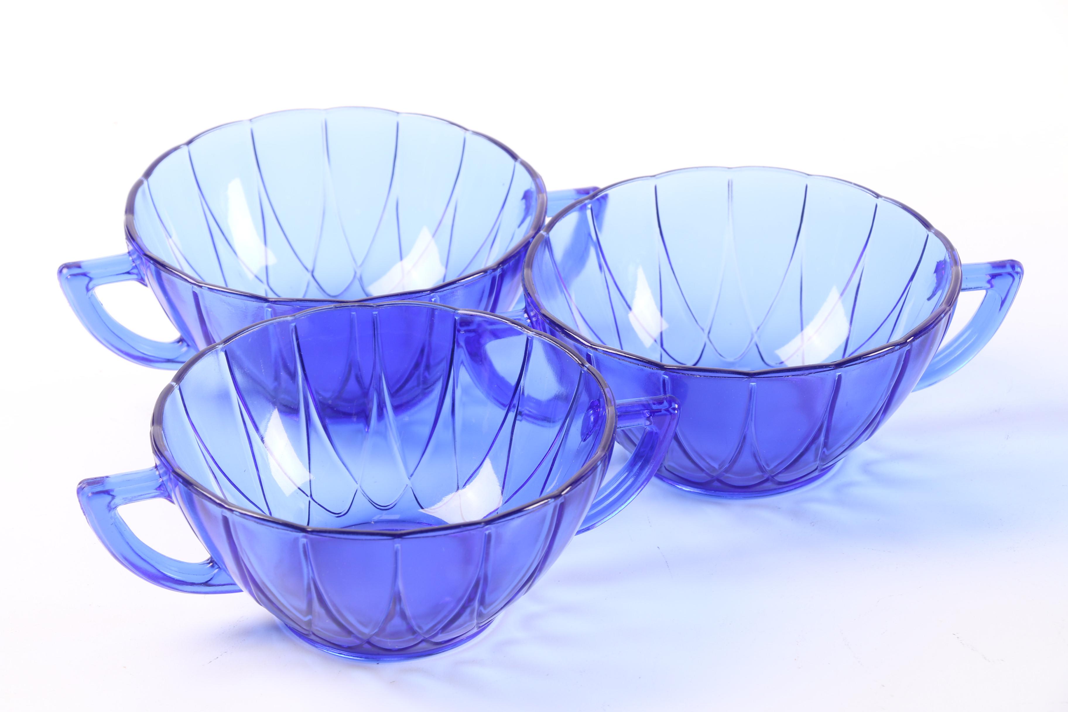 Cobalt Blue Depression Glass Dinnerware featuring Hazel-Atlas "Newport"
