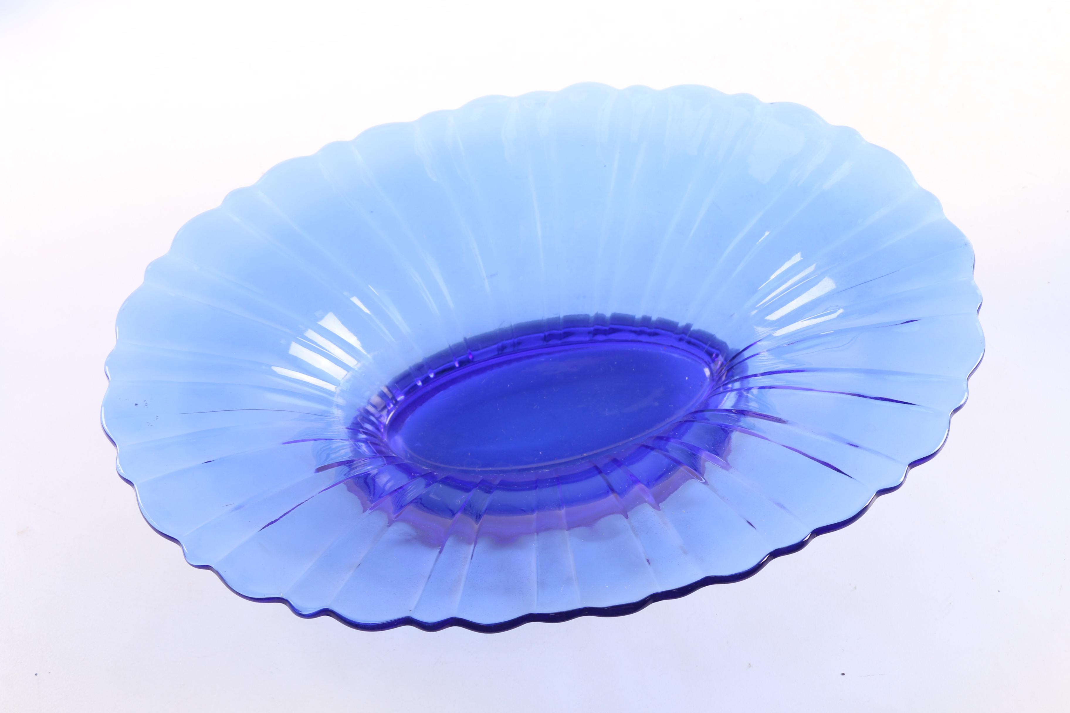Cobalt Blue Depression Glass Dinnerware featuring Hazel-Atlas "Newport"