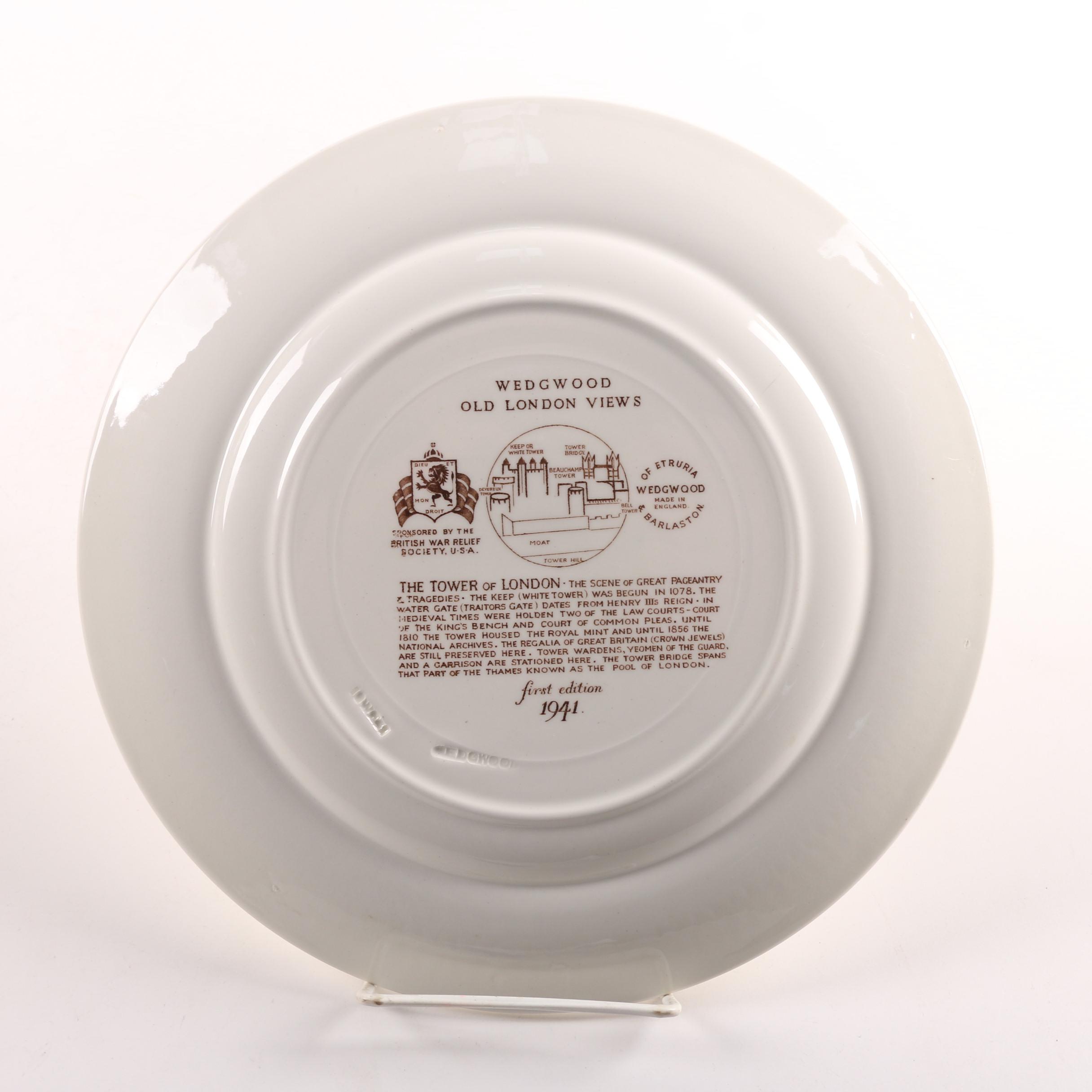 1941 First Edition Wedgwood "Old London Views" Dinner Plates