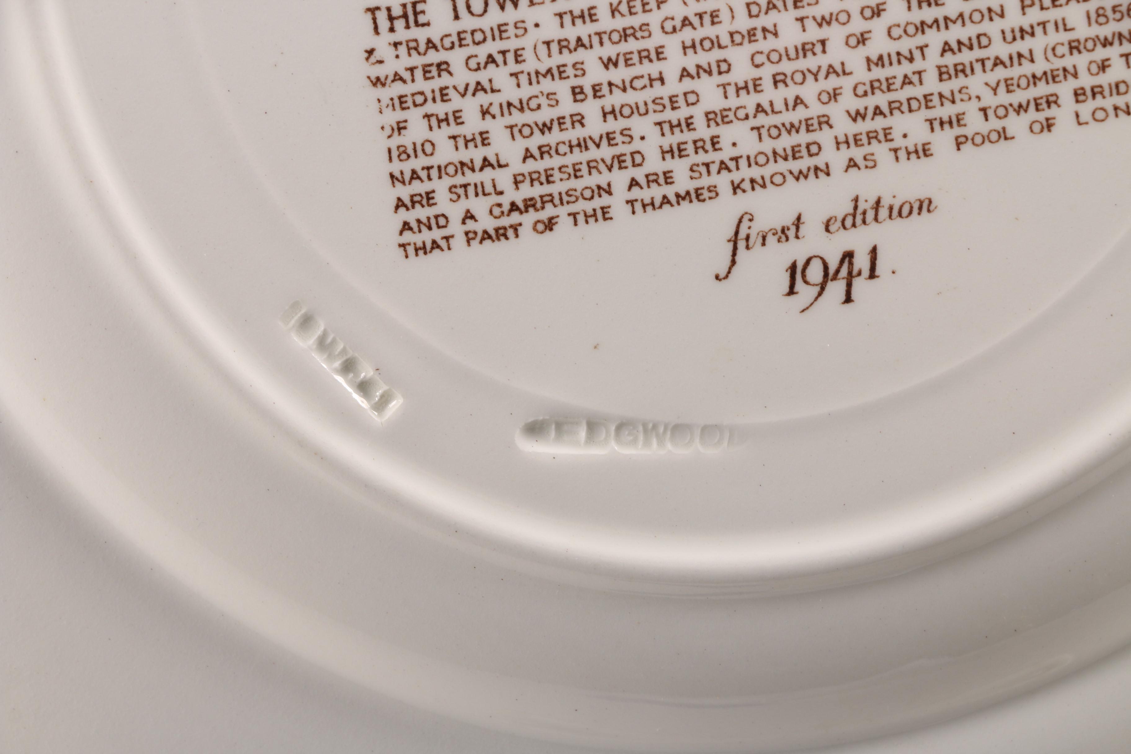 1941 First Edition Wedgwood "Old London Views" Dinner Plates