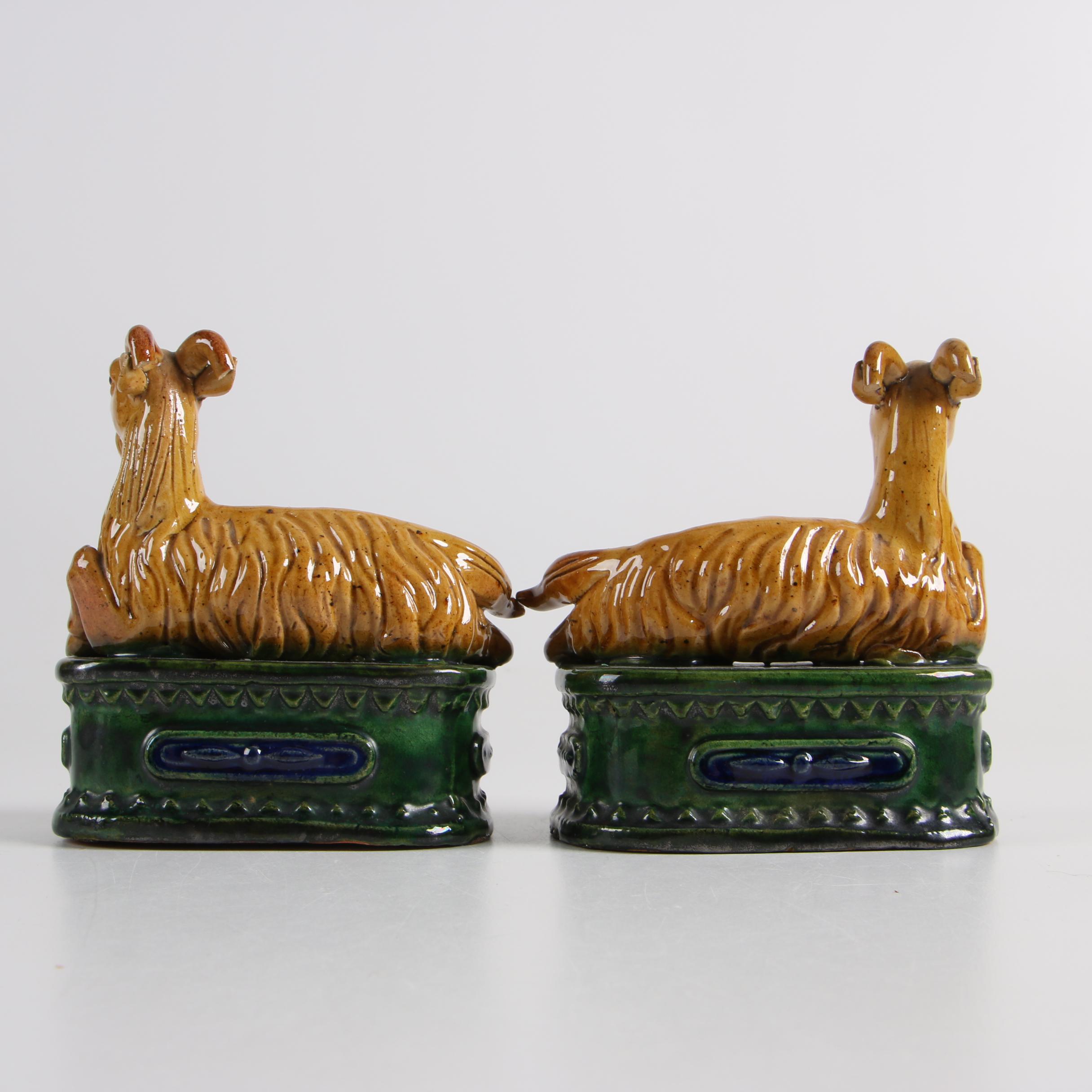 Glazed Earthenware Billy Goat Figurines